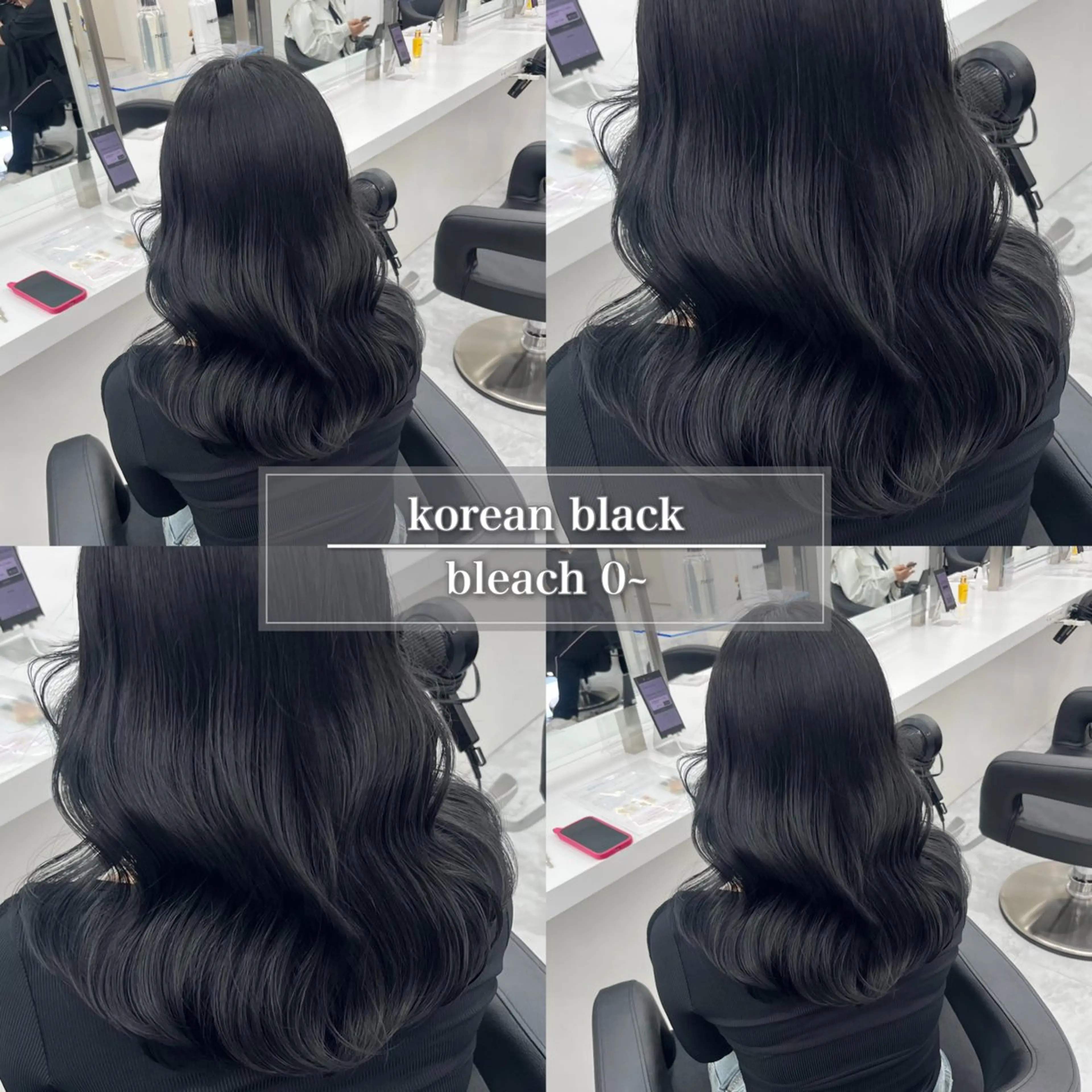 セミロング カラー 黒髪 ブリーチ ブルーカラー ブルーブラック ダークグレー ヘアカラー トリートメント 天神/ケアブリーチ/ 髪質改善/上質艶髪のヘアスタイル