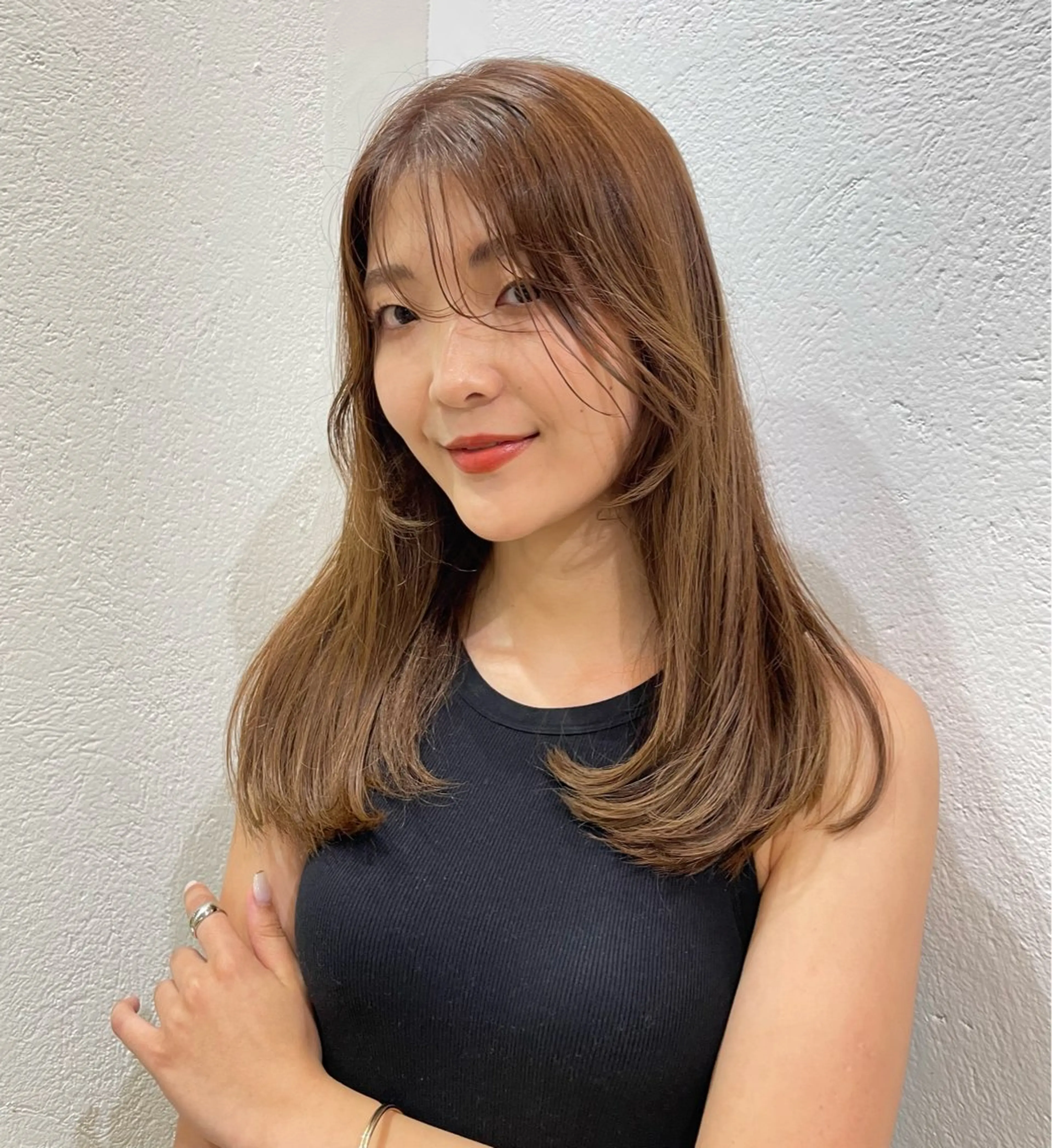 セミロング カラー パーマ ヘアアレンジ ヘアカラー ERINA/レイヤー /梅田のヘアスタイル