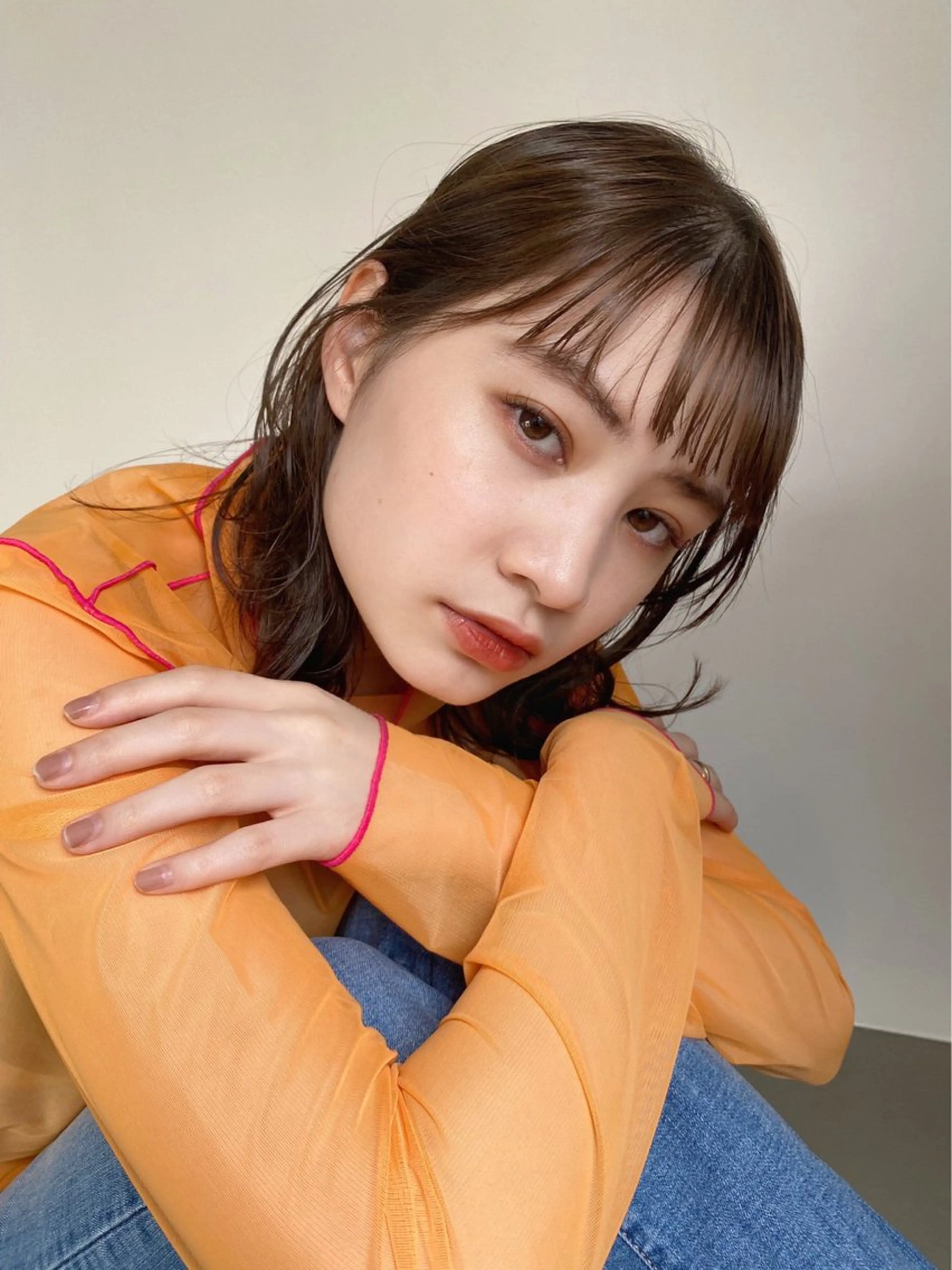 ミディアム カラー パーマ ショートボブ ミディアムパーマ アディクシーカラー ブリーチ ケアブリーチ カット ヘアカラー CEINE【セーヌ】 三軒茶屋のヘアスタイル