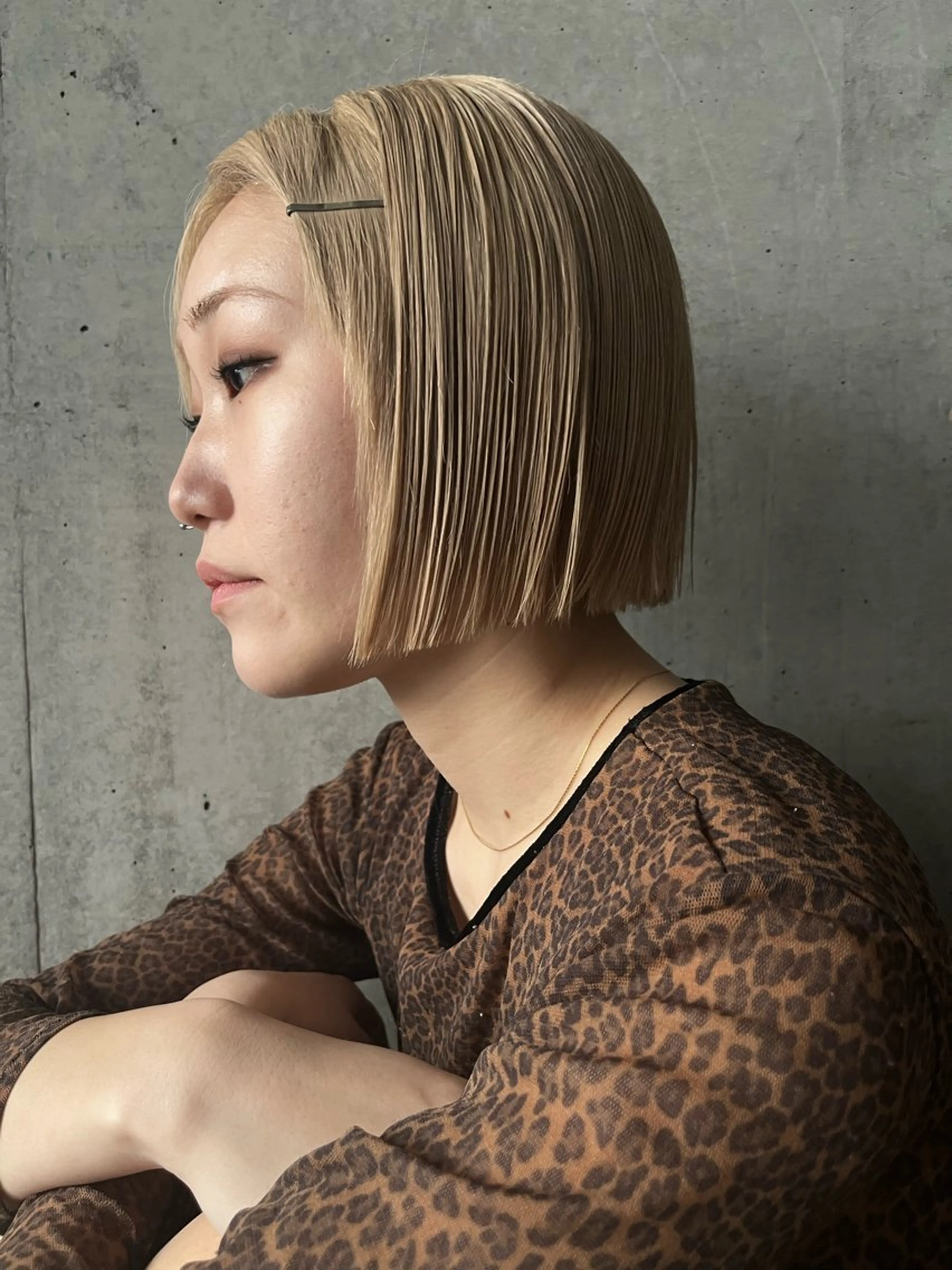 ショート 切りっぱなしボブ ワンレンボブ ボブ タッセルカット レイヤーカット\ウル フ　chinatsuのヘアスタイル