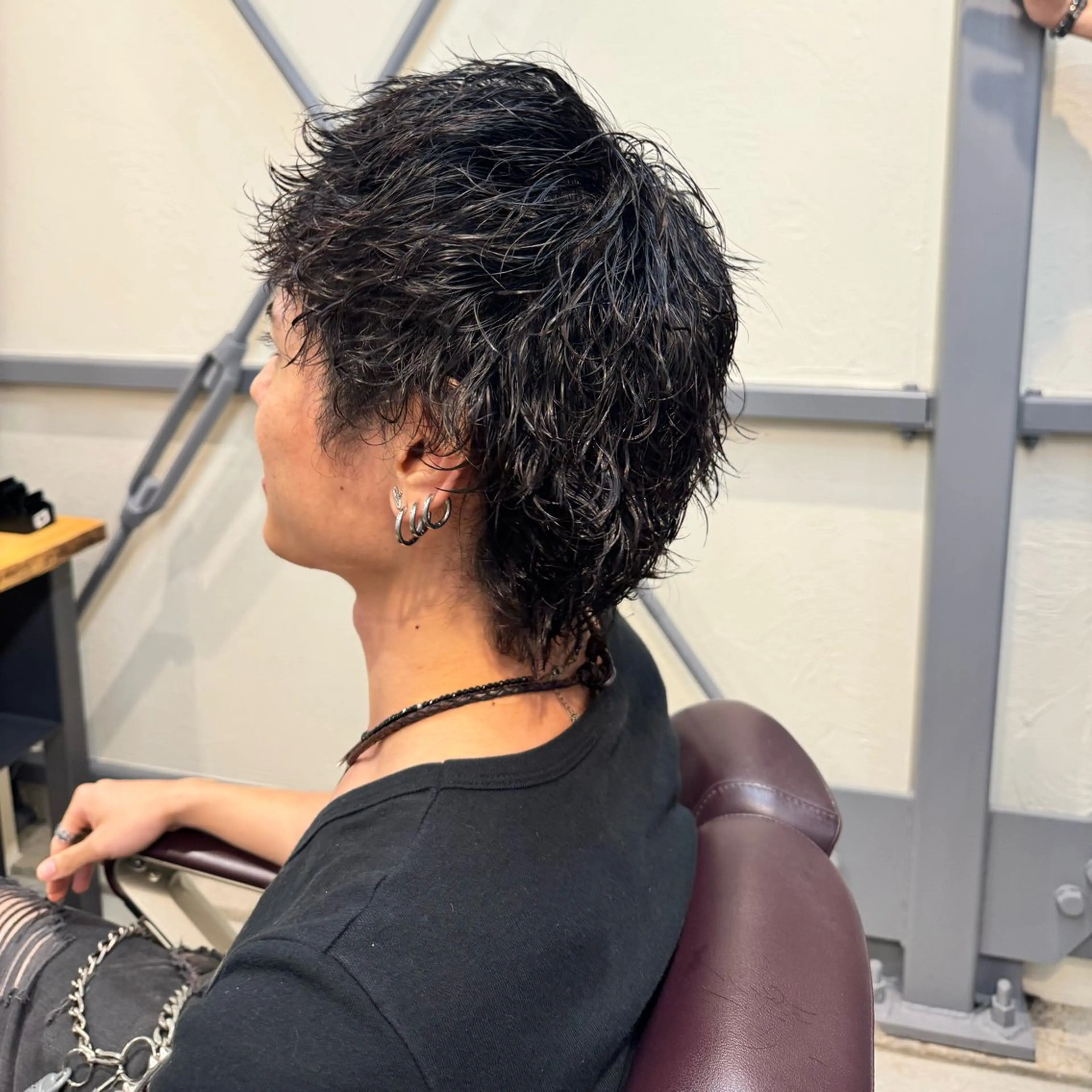 ミディアム パーマ メンズ 梅本 淑人のヘアスタイル