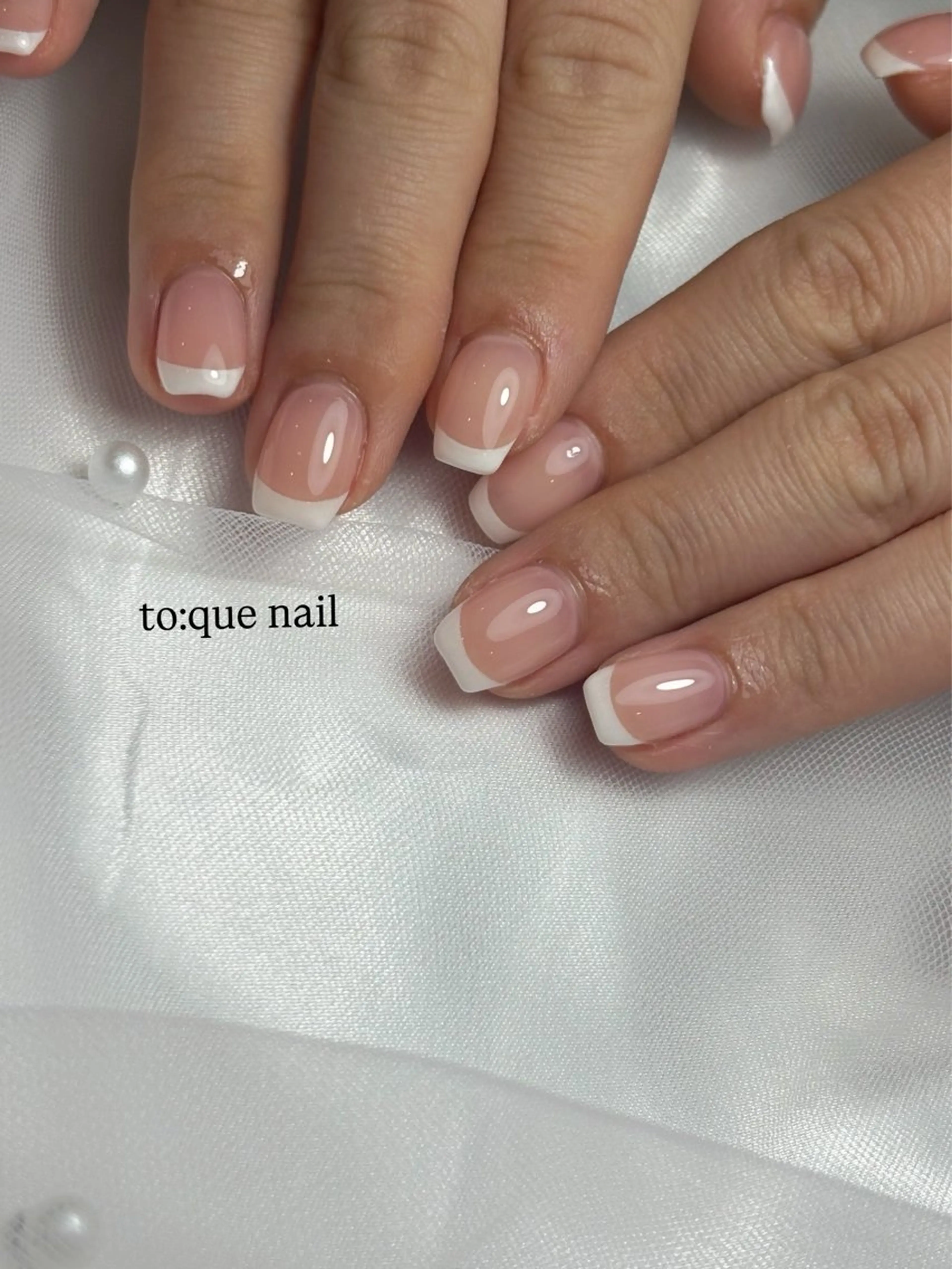 ネイル フレンチネイル ジェルネイル パラジェル 春ネイル ハンドネイル 本町🤍ちゅるん 自爪育成✨🤍のネイルデザイン