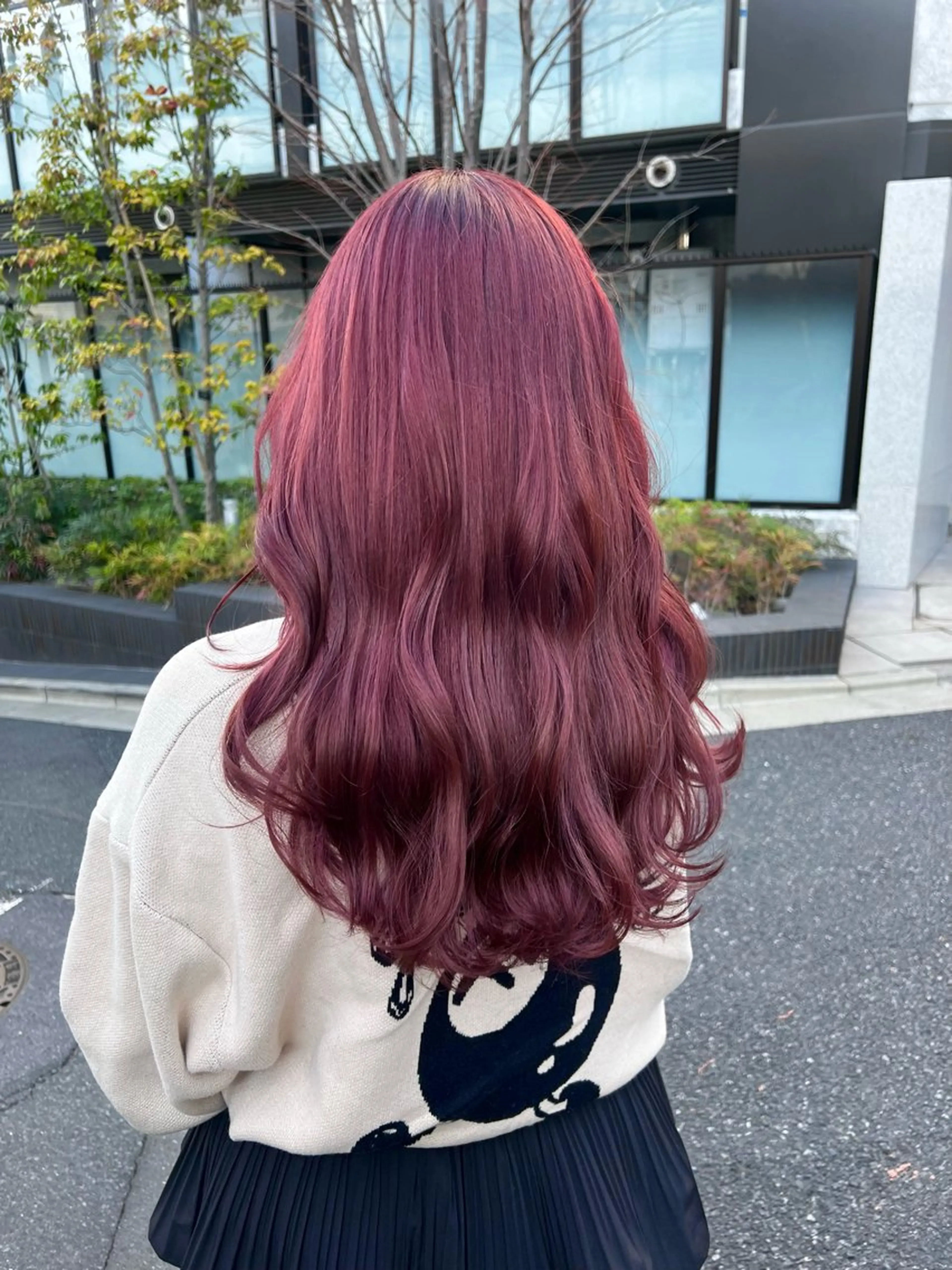 【一度で憧れの暖色カラーへ🍒】ハーフブリーチダブルカラー＋カットの写真