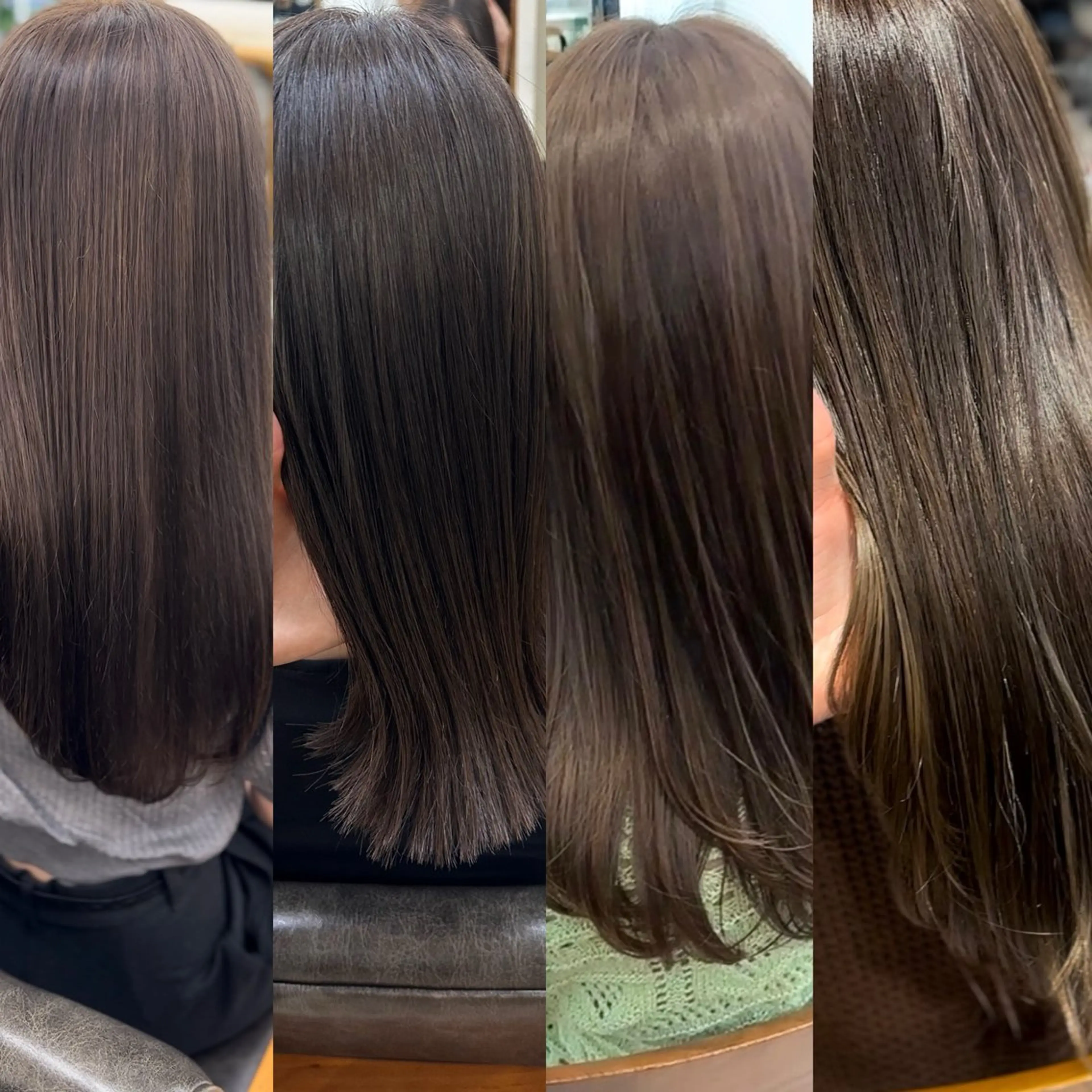 セミロング カラー パーマ ヘアアレンジ メンズ キッズ カット ヘアカラー レイヤーカット 🌿透け感カラーのヘアスタイル