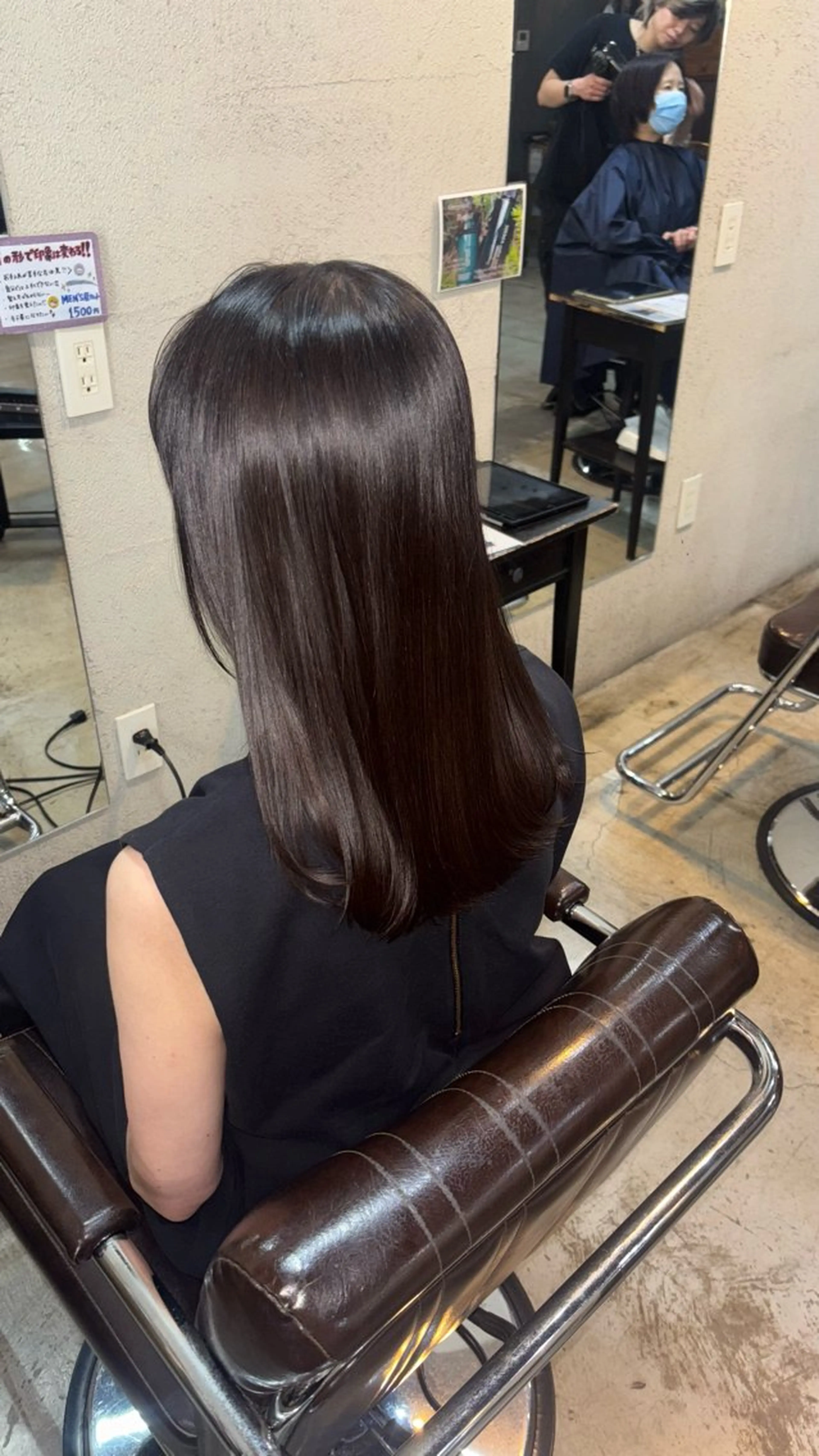 ミディアム カラー 黒髪 ヘアカラー 小池 かなこのヘアスタイル