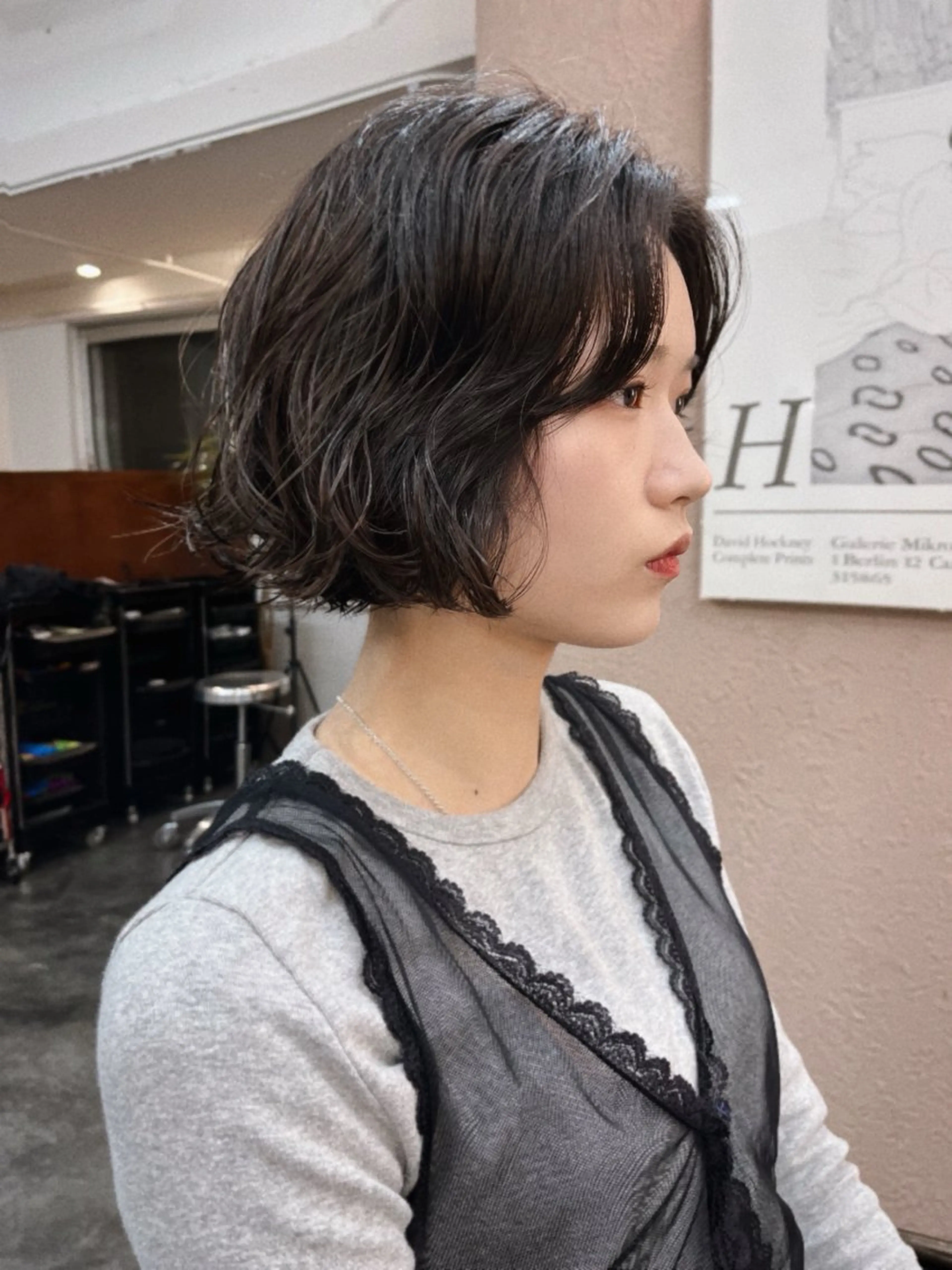 ショート レイヤー/ケアパーマ /ニュアンス/モードのヘアスタイル