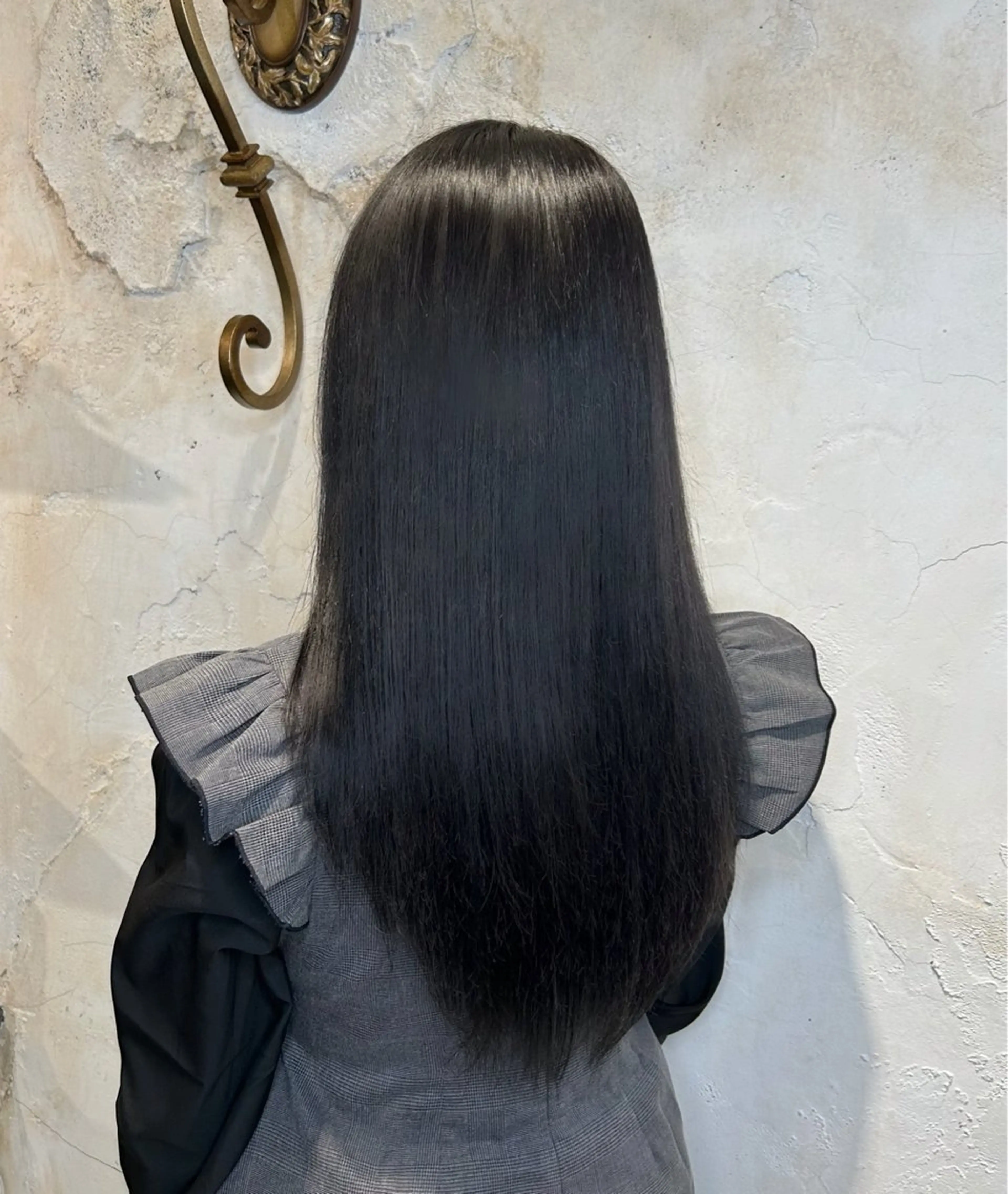 ロング カラー 黒髪 ブルーカラー ブルーブラック バイオレットカラー ロング ヘアカラー トリートメント ナチュラルカラー 🪄🧸✨れなのヘアスタイル