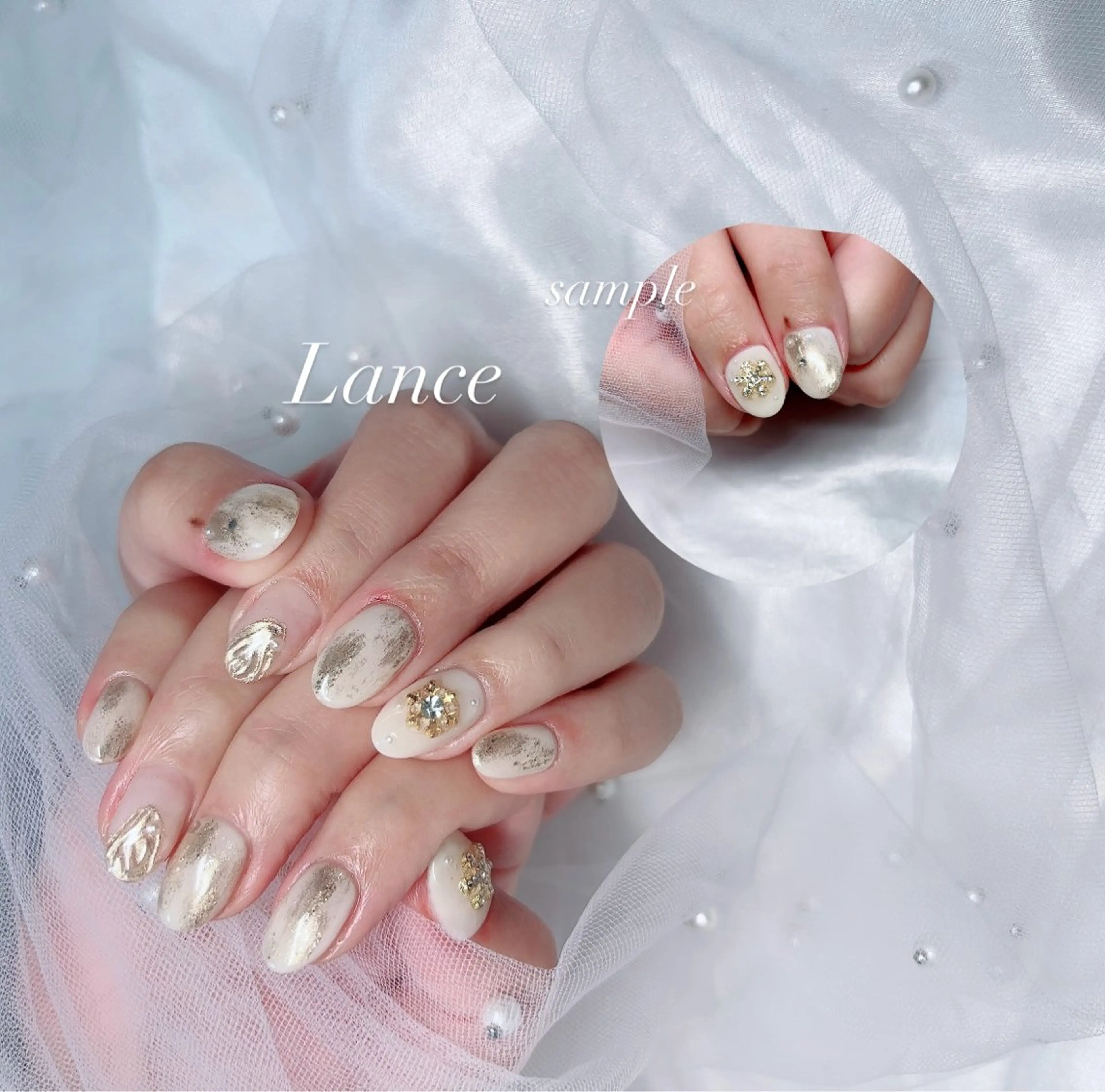 ネイル キラキラネイル 韓国ネイル ワンホンネイル 冬ネイル クリスマス ハンドネイル Lance nailのネイルデザイン