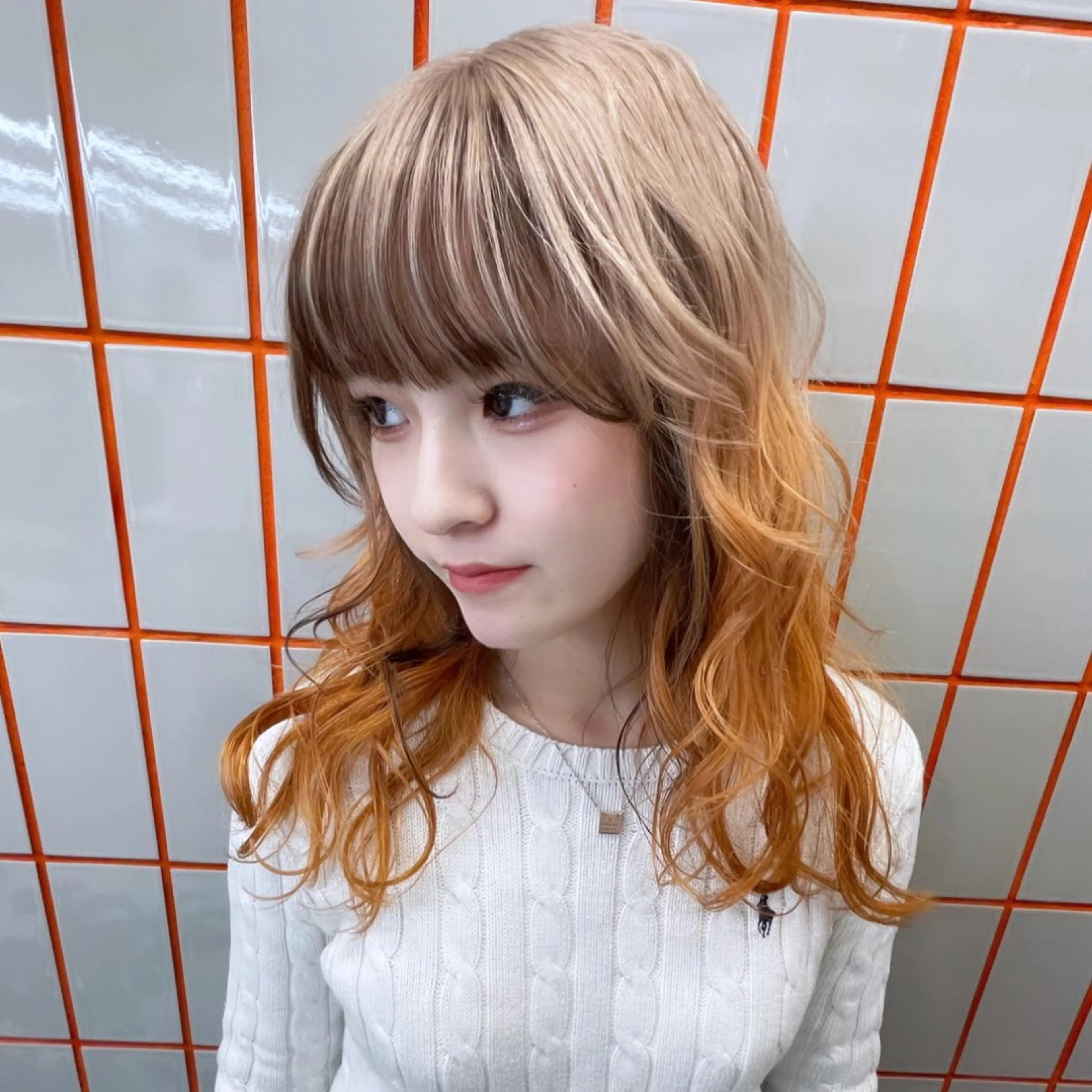 ミディアム カラー ヘアカラー 💍ダメージ最小限 ブリーチ/ちさと💍のヘアスタイル