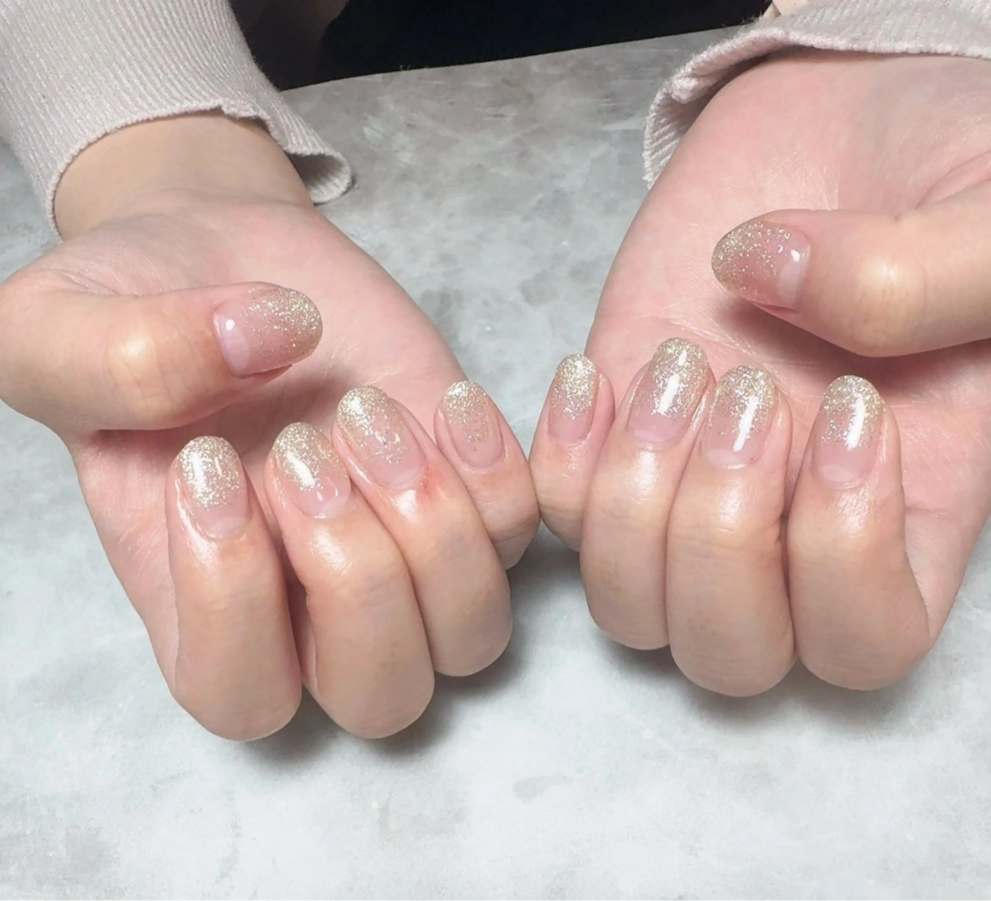 ネイル グラデーション ラメ(グリッター) ラメグラデーション ハンドネイル Li-fra MIZUKIのネイルデザイン