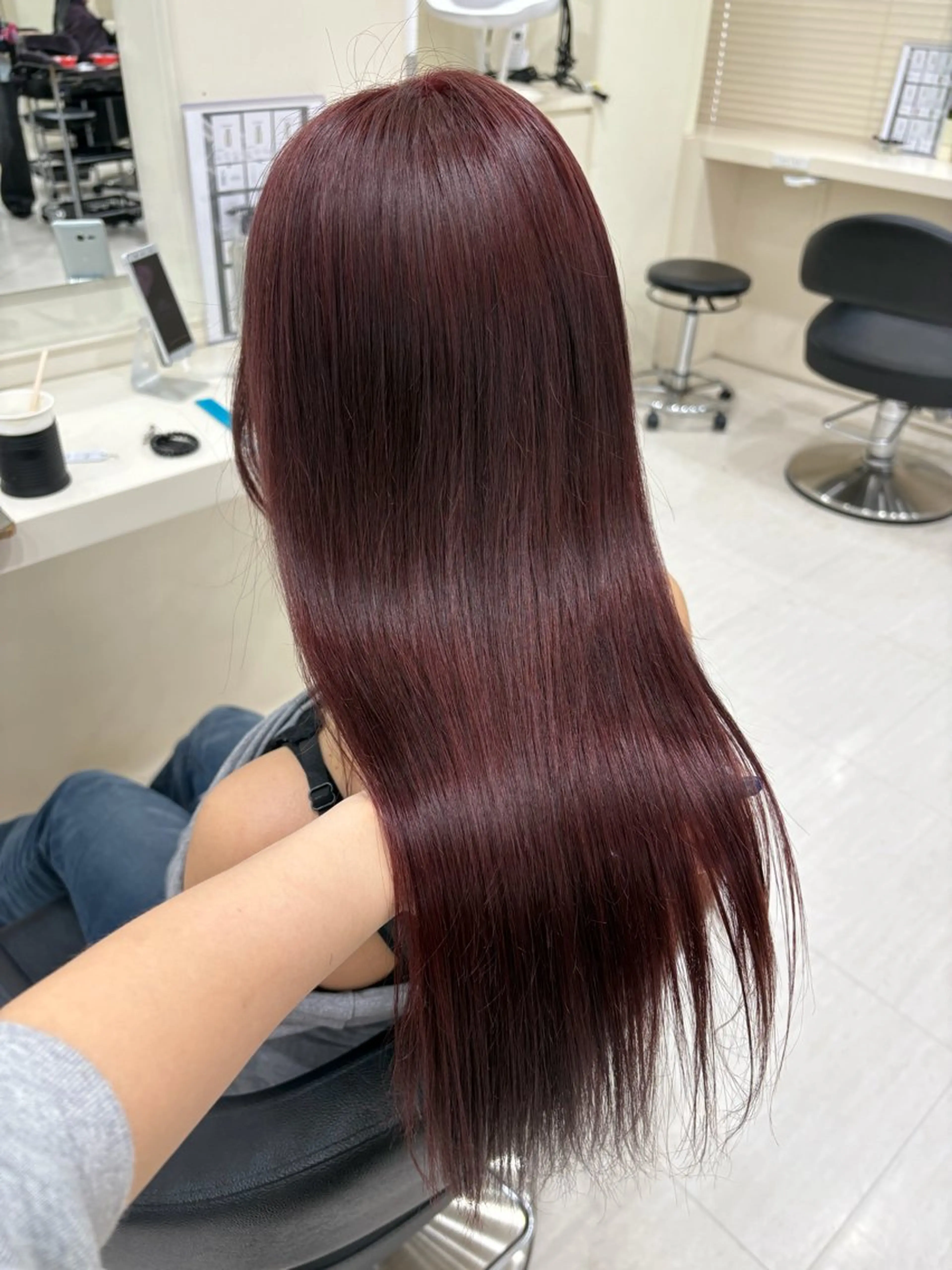 ミディアム カラー ヘアアレンジ ヘアカラー トリートメント くれは ワンカラー/髪質改善のヘアスタイル