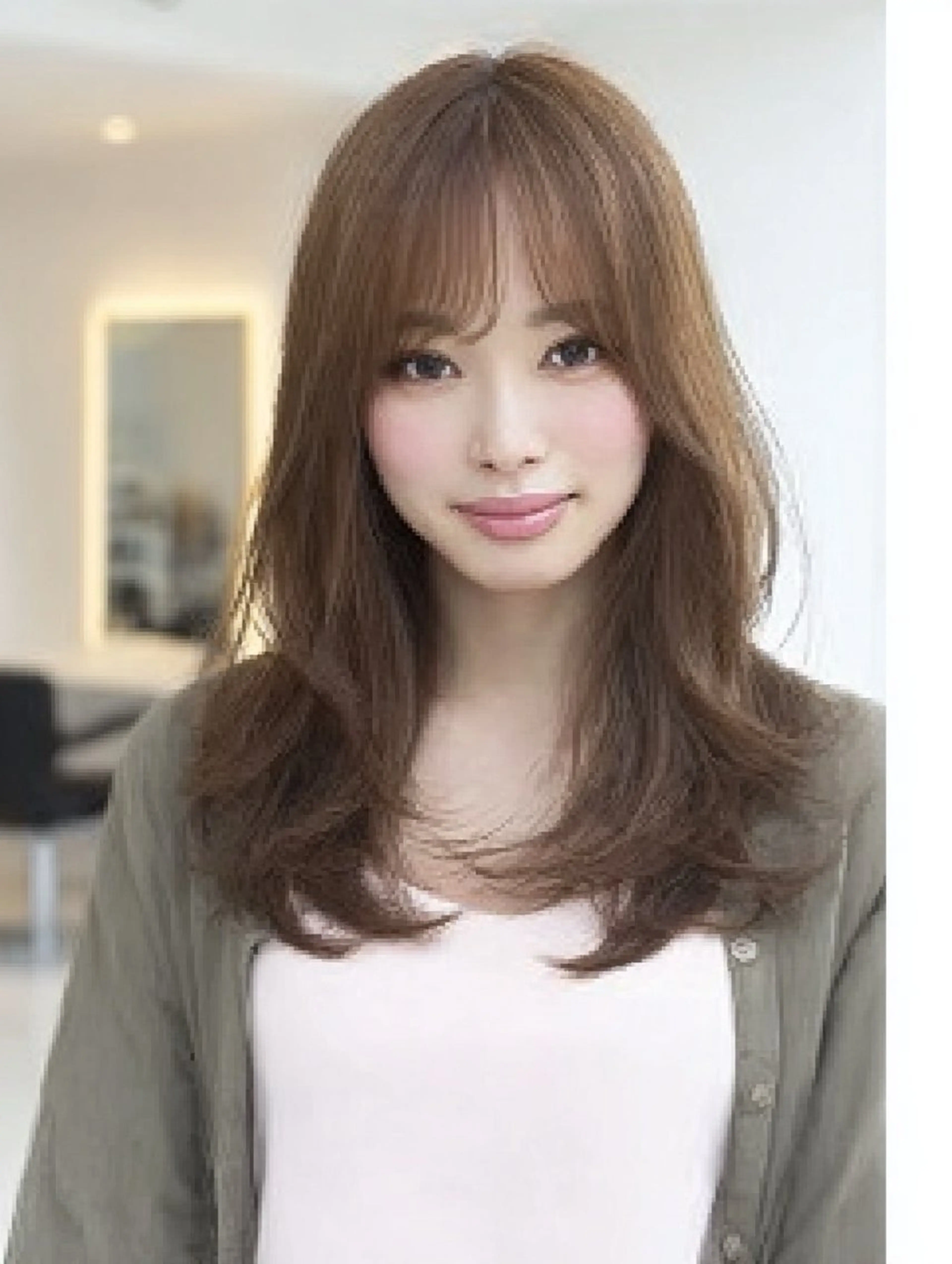 セミロング 髪質改善 レイヤーカット 縮毛矯正 トリートメント 酸性ストレート カット ヘアカラー トリートメント ✨毛髪診断で絶対綺麗 ✨美髪艶髪専門✨高浪のヘアスタイル