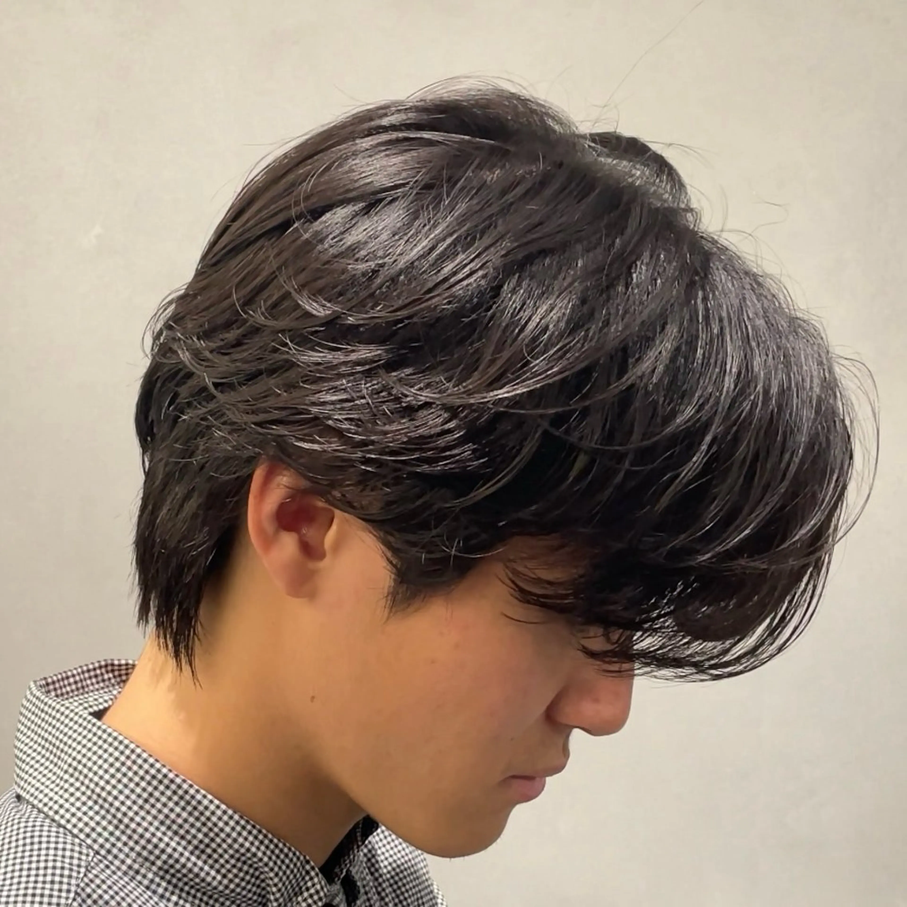 ミディアム パーマ ヘアアレンジ メンズ カット パーマ fifth 石川 凪のヘアスタイル
