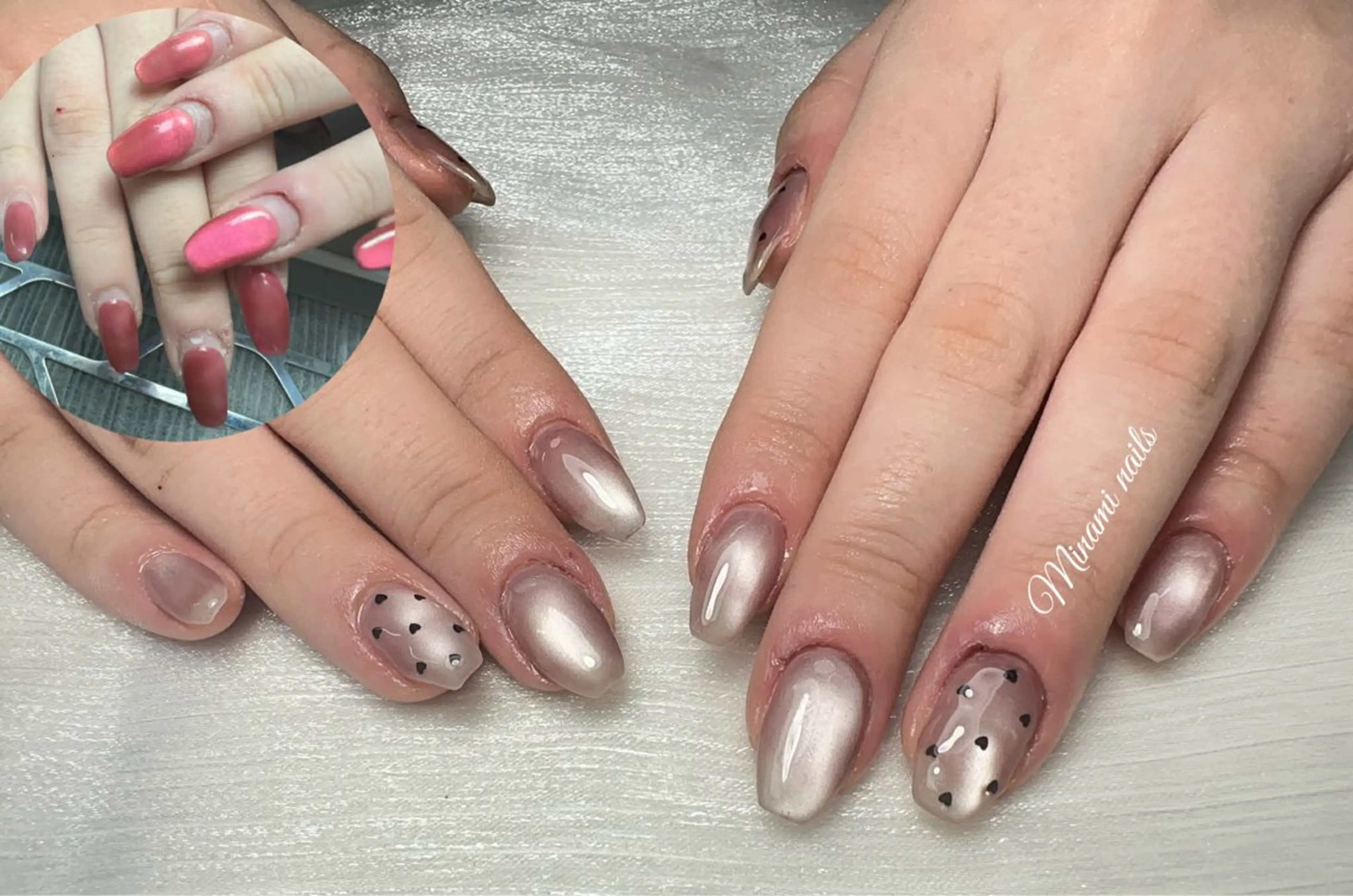 ネイル アートネイル オーロラネイル ガーリー キラキラネイル 韓国ネイル Minami Nailsのネイルデザイン