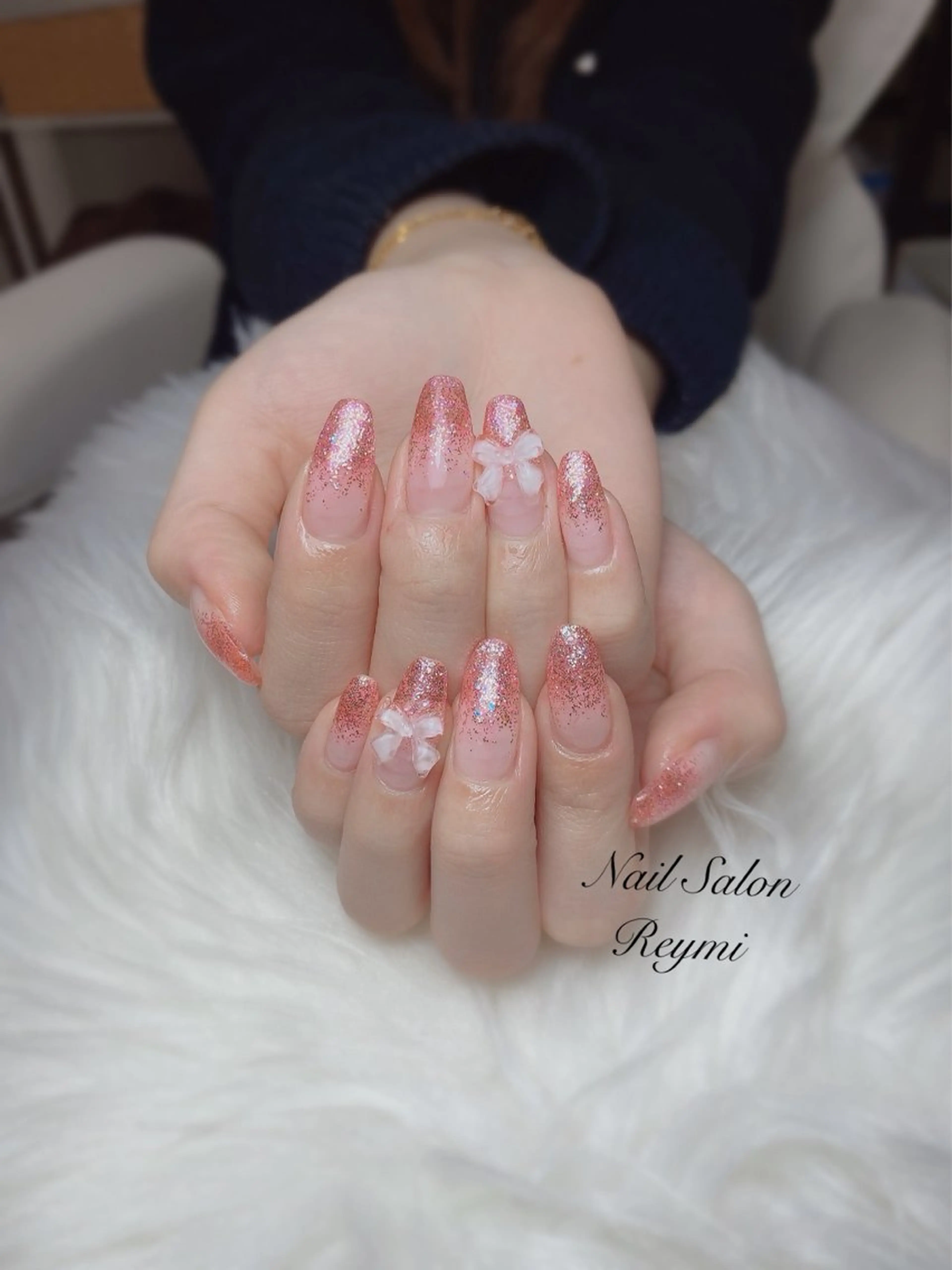 ネイル リボン ハンドネイル 佐藤 帆乃香のネイルデザイン