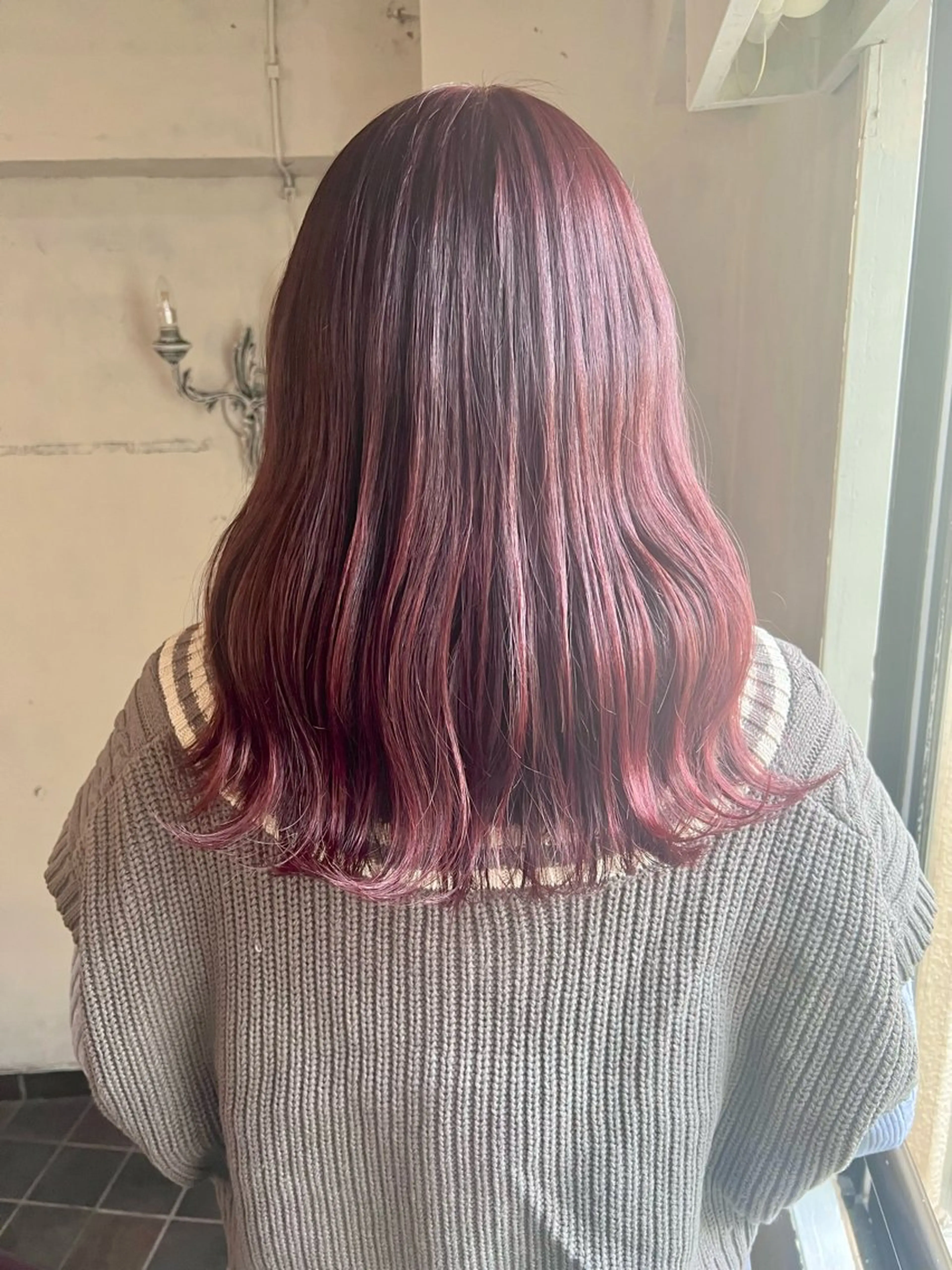 ミディアム カラー ブリーチ ダブルカラー ブリーチなしカラー ヘアカラー トリートメント 暖色カラー/ブリーチ /かしむらゆうかのヘアスタイル