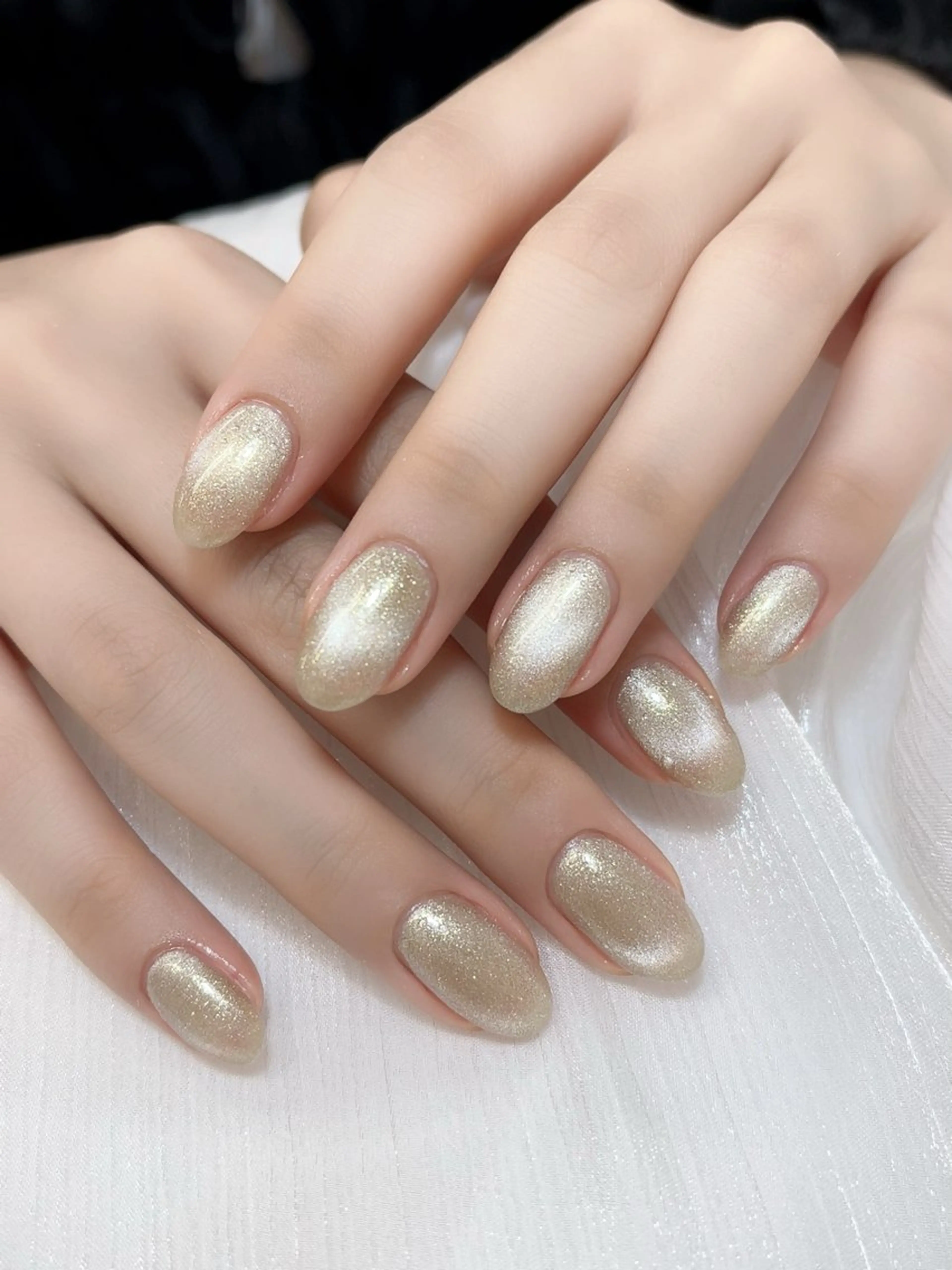 ネイル チークネイル フレンチネイル グラデーション キラキラネイル 韓国ネイル ハンドネイル DUO   MI nail salonのネイルデザイン