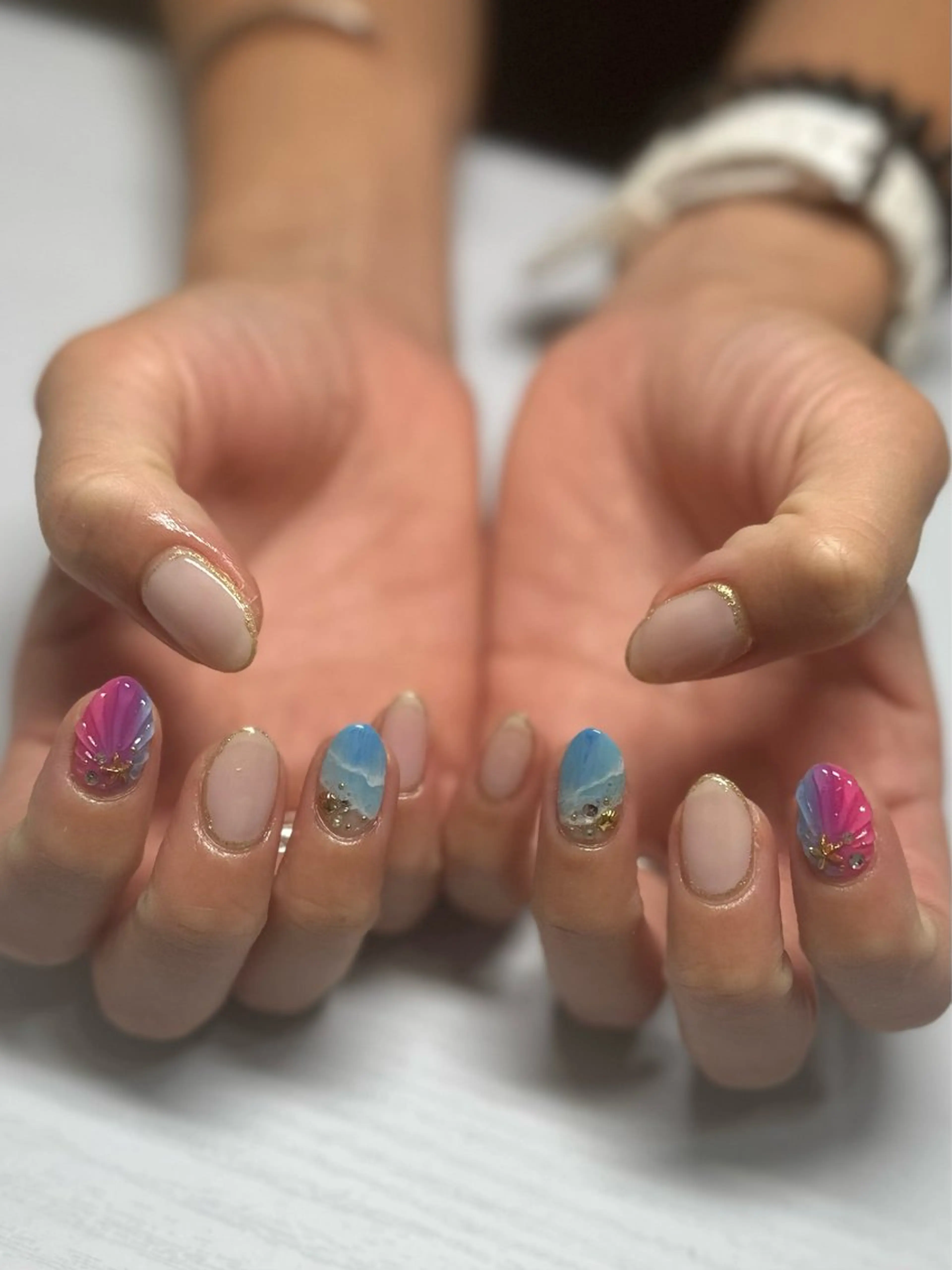 ネイル アートネイル ラメ(グリッター) 持ち込み ハンドネイル nyasu nailのネイルデザイン