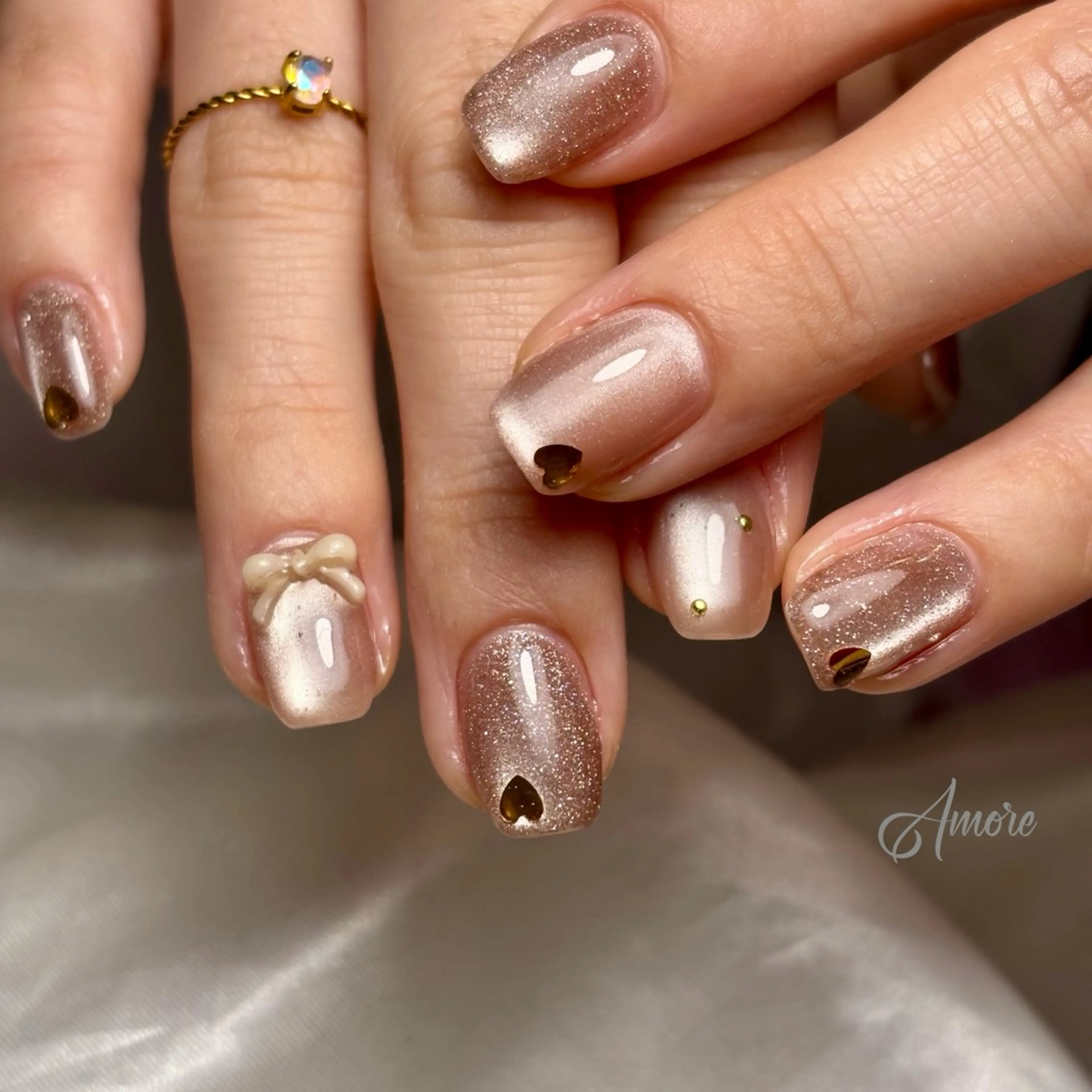 ネイル ジェルネイル キラキラネイル 韓国ネイル マグネットネイル パラジェル You kyehwaのネイルデザイン