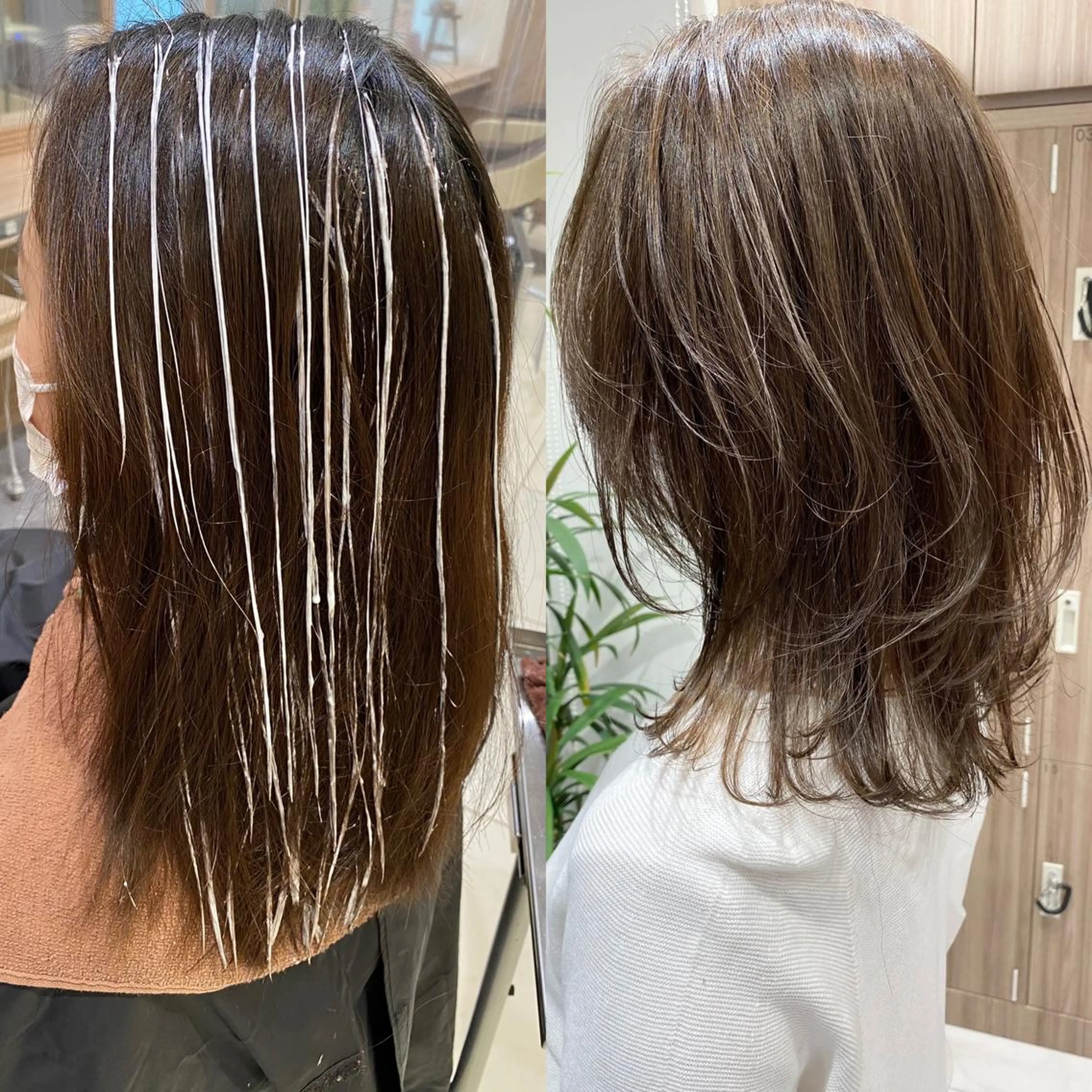 ミディアム カラー ベージュカラー ハイライトカラー ハイライト カット ヘアカラー トリートメント 寺内 紳悟のヘアスタイル