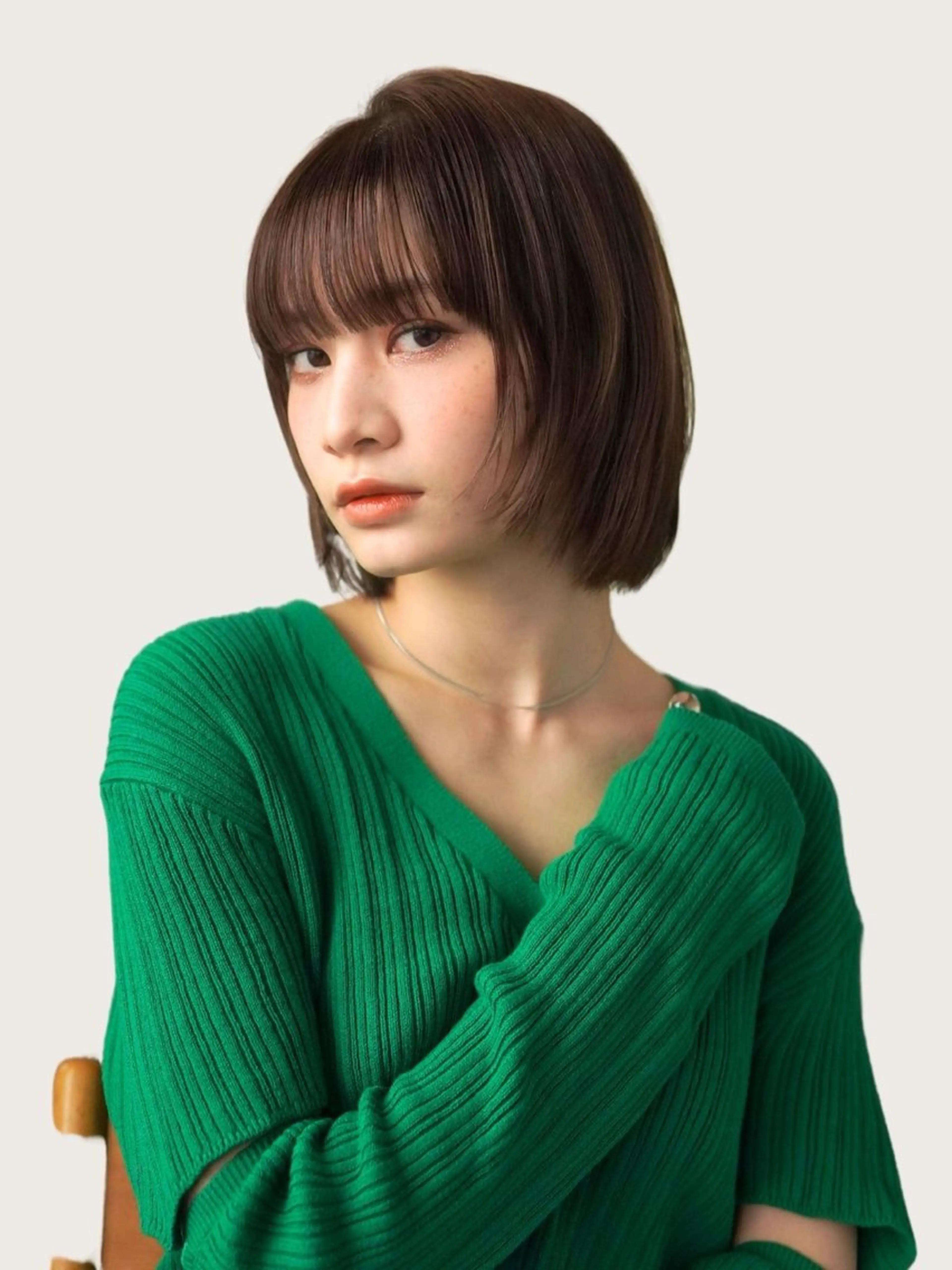 ショート カット ヘアカラー ボブ/ぱつっとボブ/ 谷口 海星のヘアスタイル