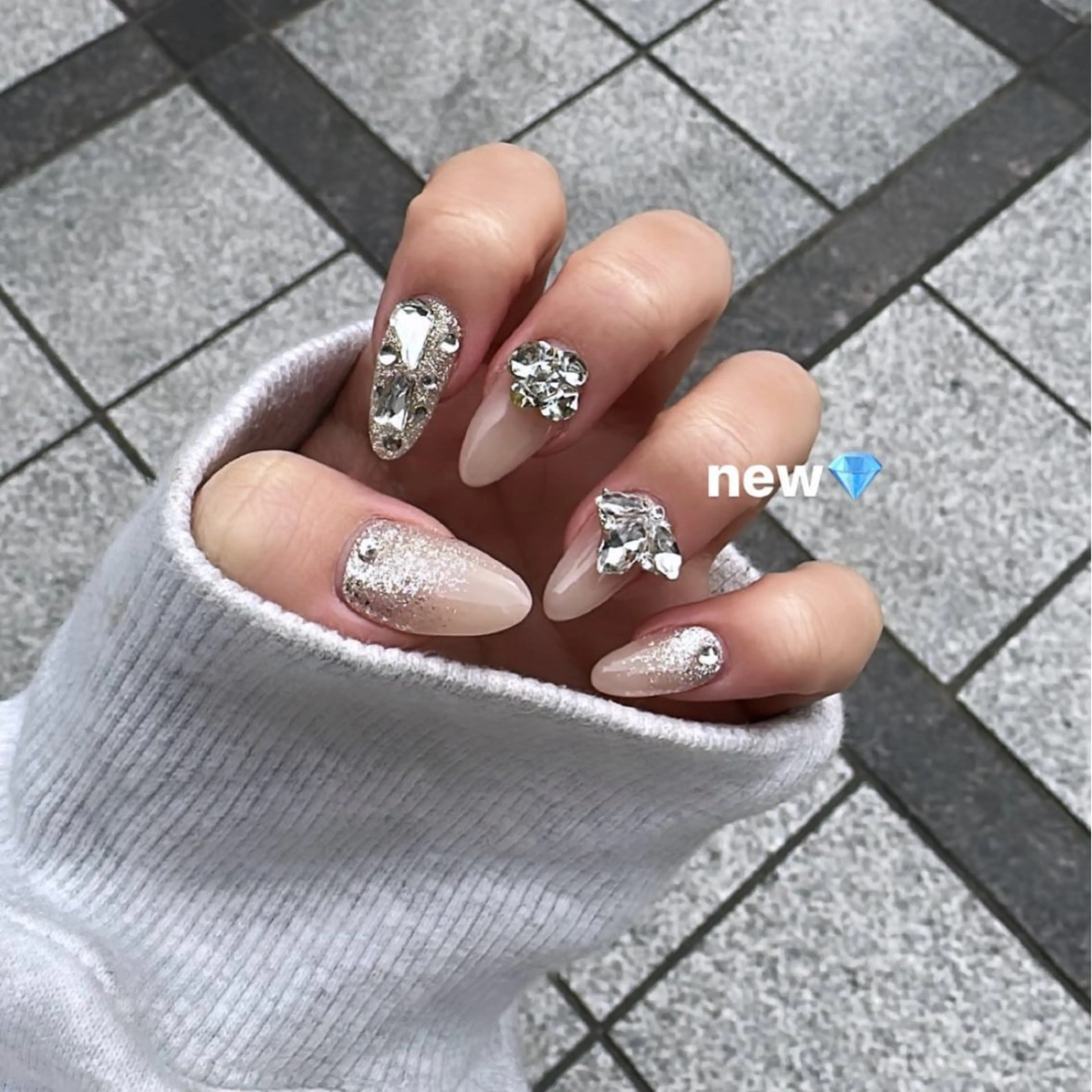 【韓国系】今流行りのワンホンネイル💖の写真