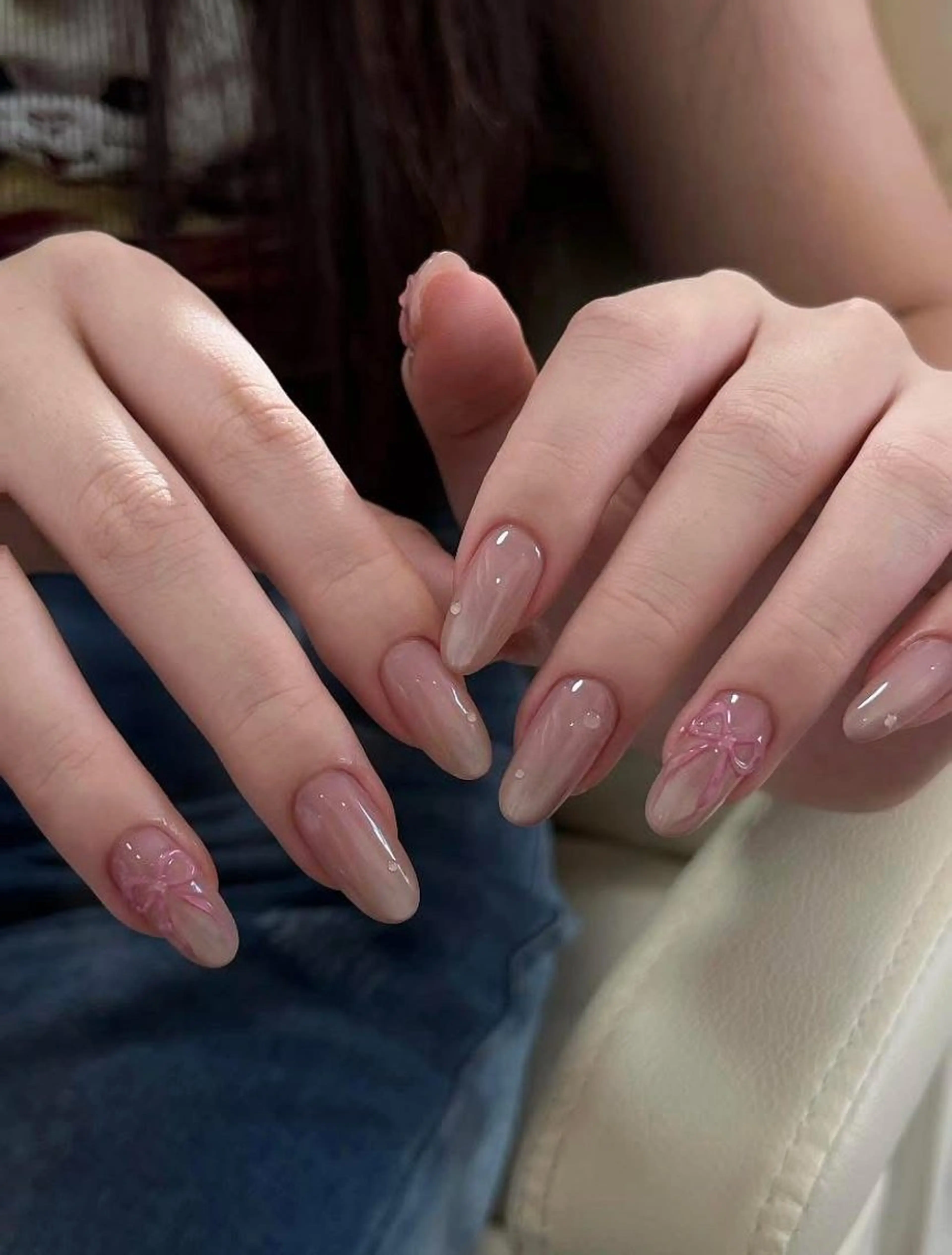 ネイル オーロラネイル リボン Daisy Nailsのネイルデザイン
