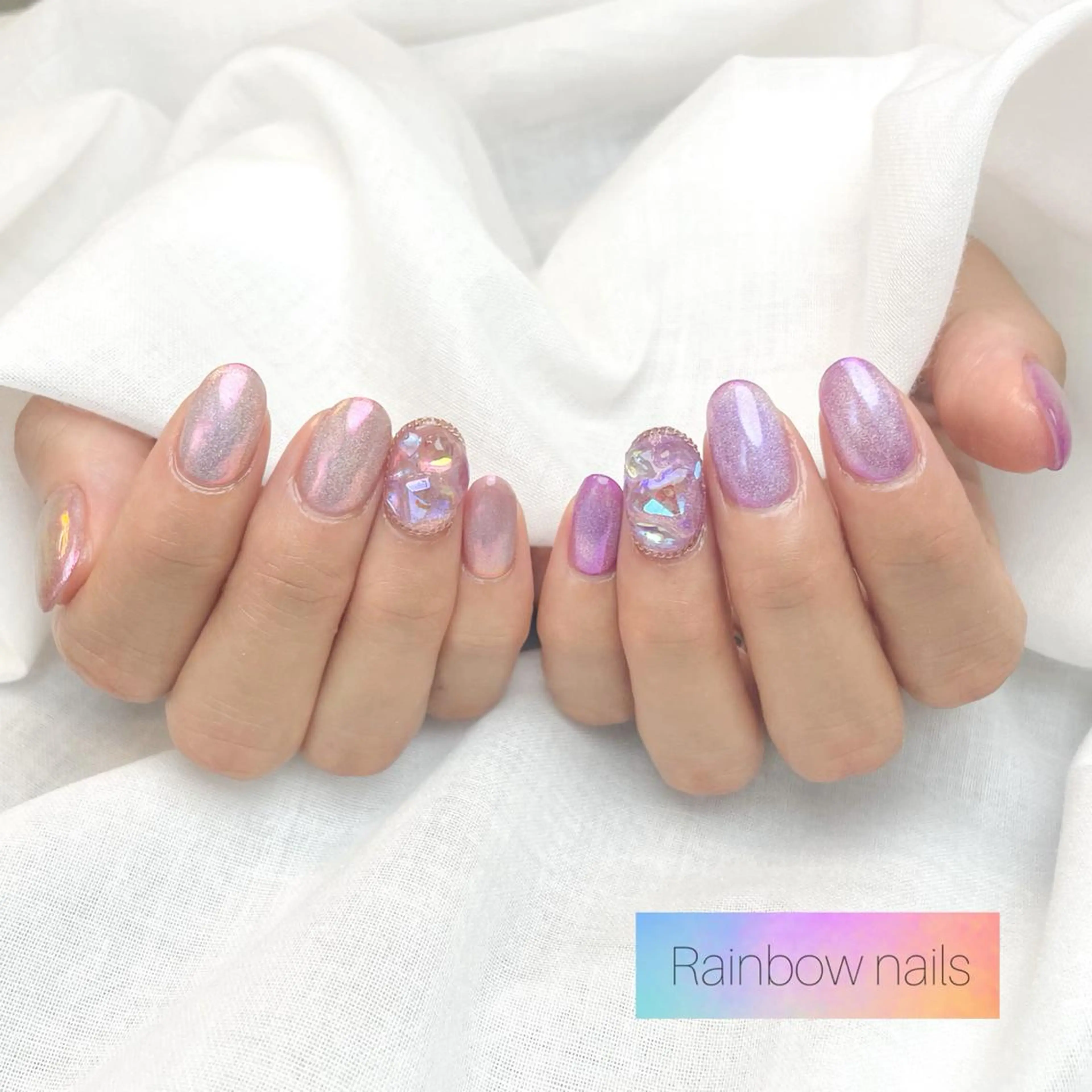 ネイル Rainbow nailsくろちゃんのネイルデザイン
