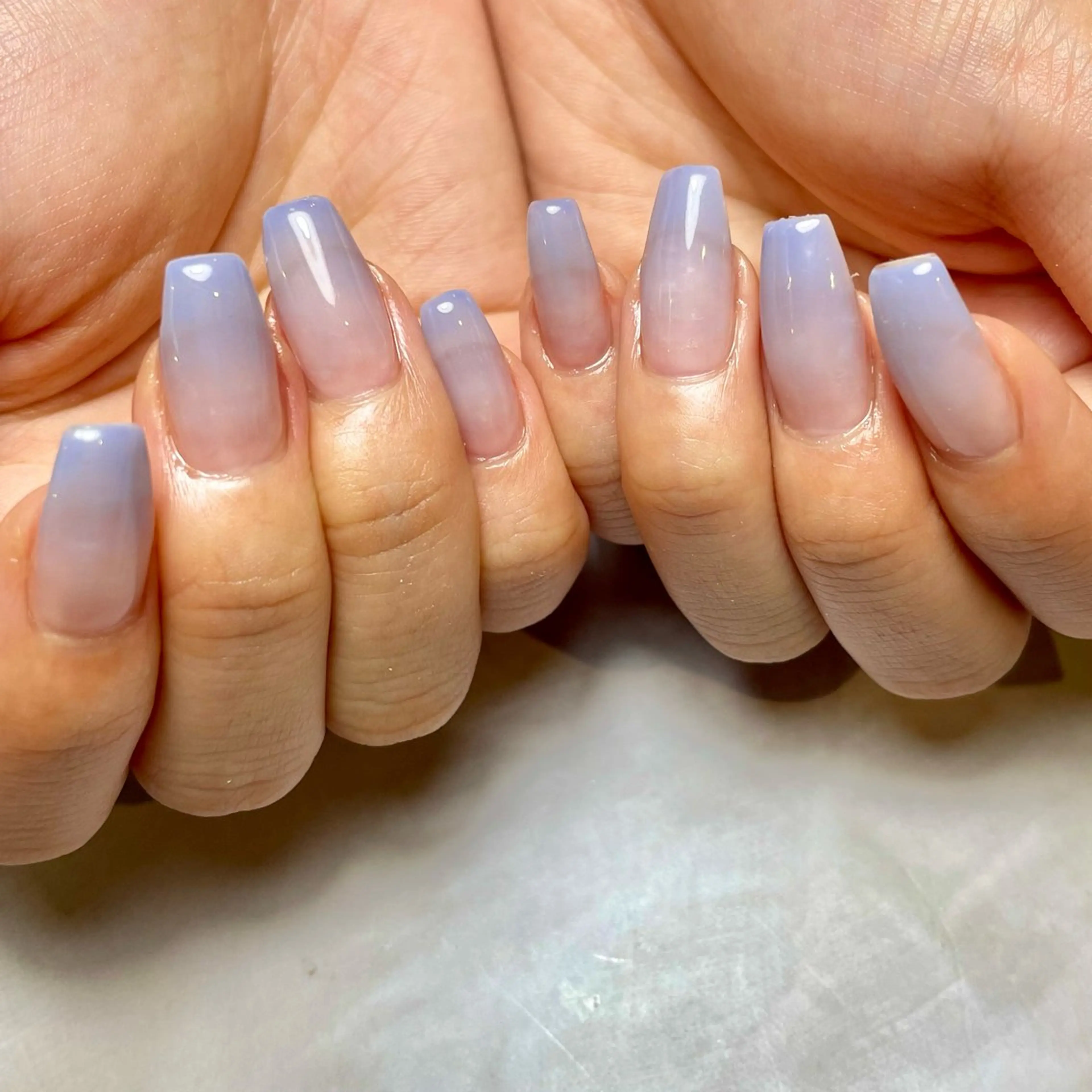 ネイル ブルー グラデーション ハンドネイル Reflection marikoのネイルデザイン