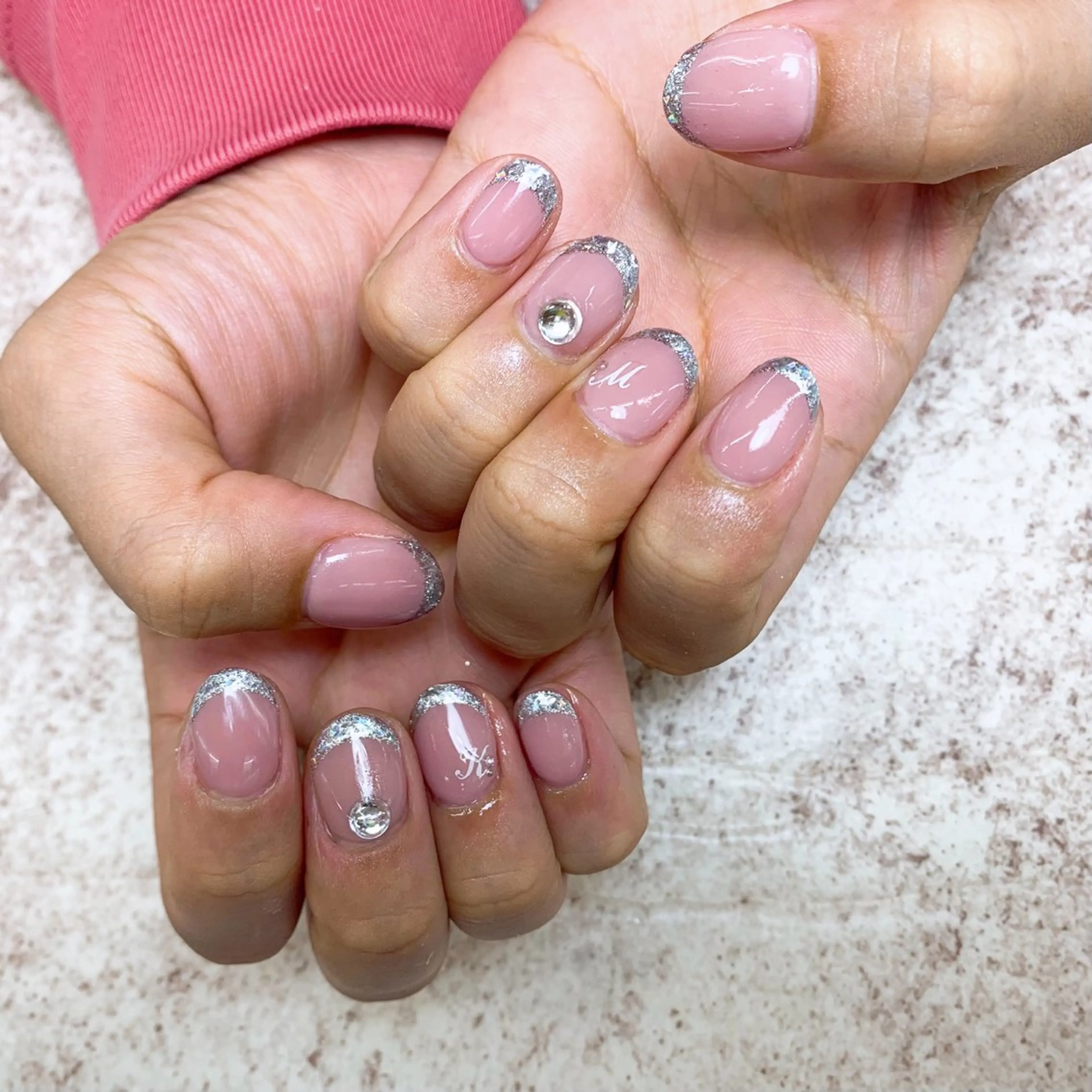 ネイル アートネイル フレンチネイル ガラスフレンチ ハンドネイル ⭐︎休業中の練習⭐︎ JNA認定講師髙橋のネイルデザイン