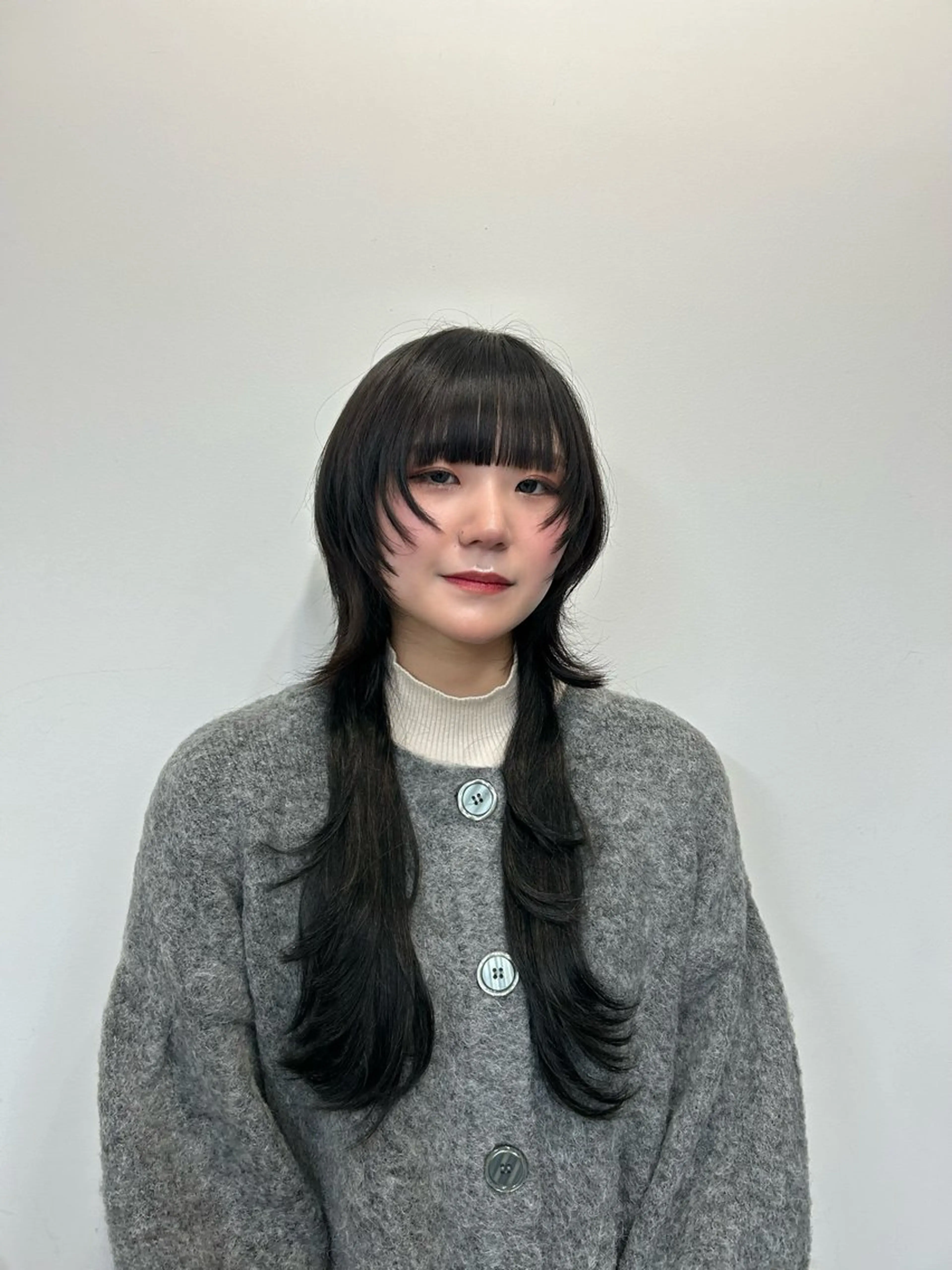 ロング 似合わせカット ウルフカット 梅田l大人韓国ヘア レイヤー×艶カラーのヘアスタイル