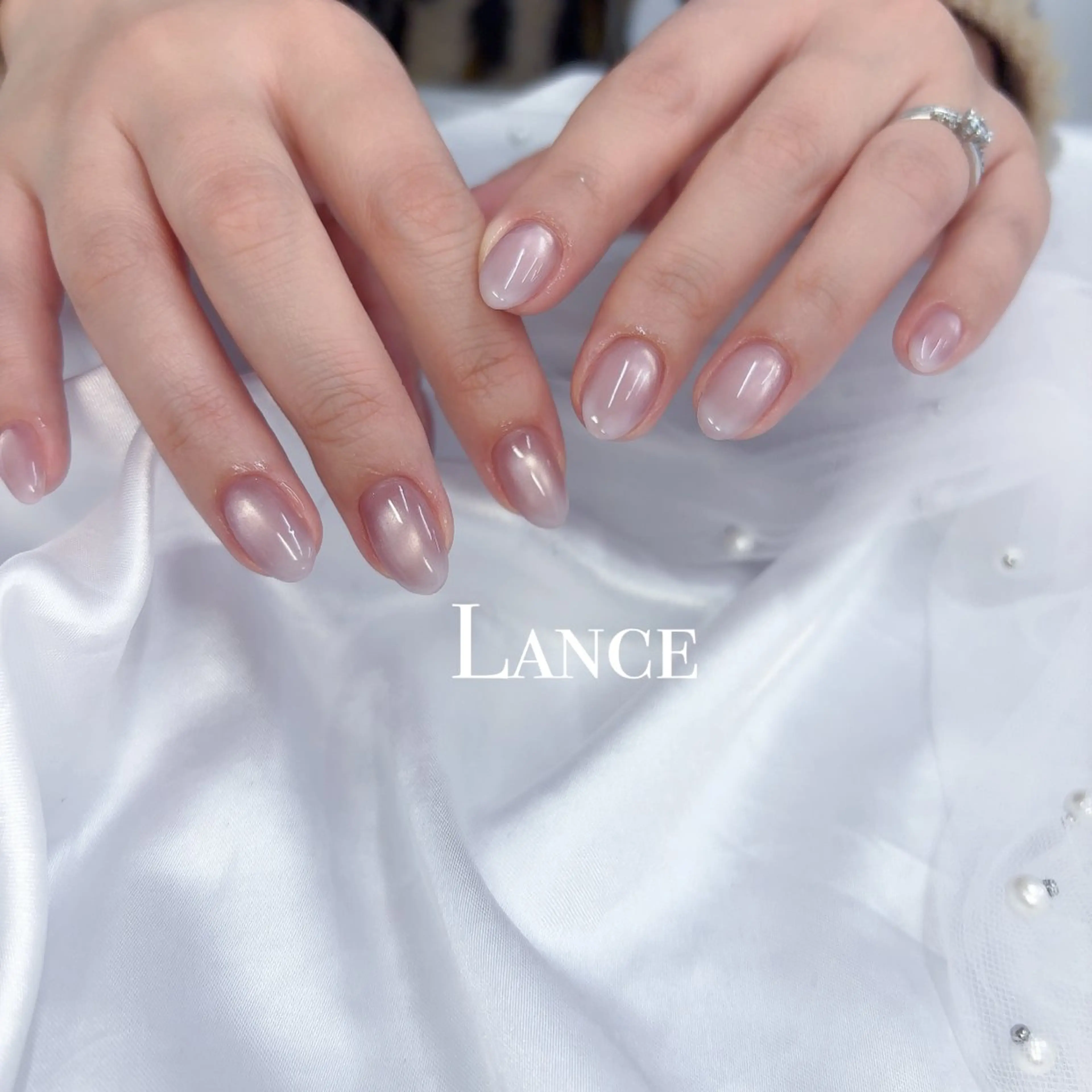 ネイル オーロラネイル フットネイル フレンチネイル ガラスフレンチ 氷ネイル・うるうるネイル ハンドネイル Lance nailのネイルデザイン