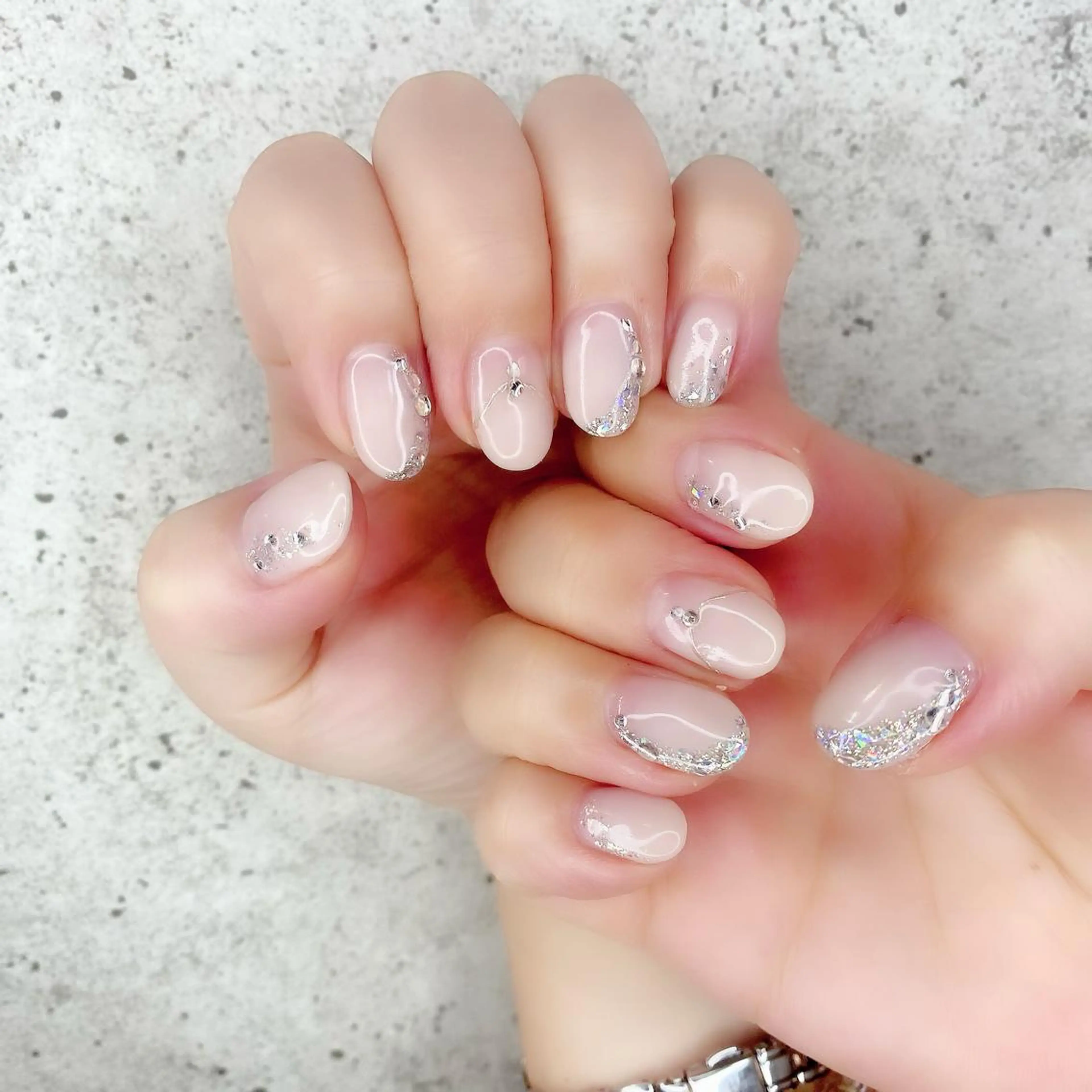 ミディアム カラー パーマ ヘアアレンジ メンズ キッズ ネイル マツエク・マツパ アイブロウ 眉カラー ナチュラル アートネイル フットネイル ラメ(グリッター) Salon Ｋのネイルデザイン