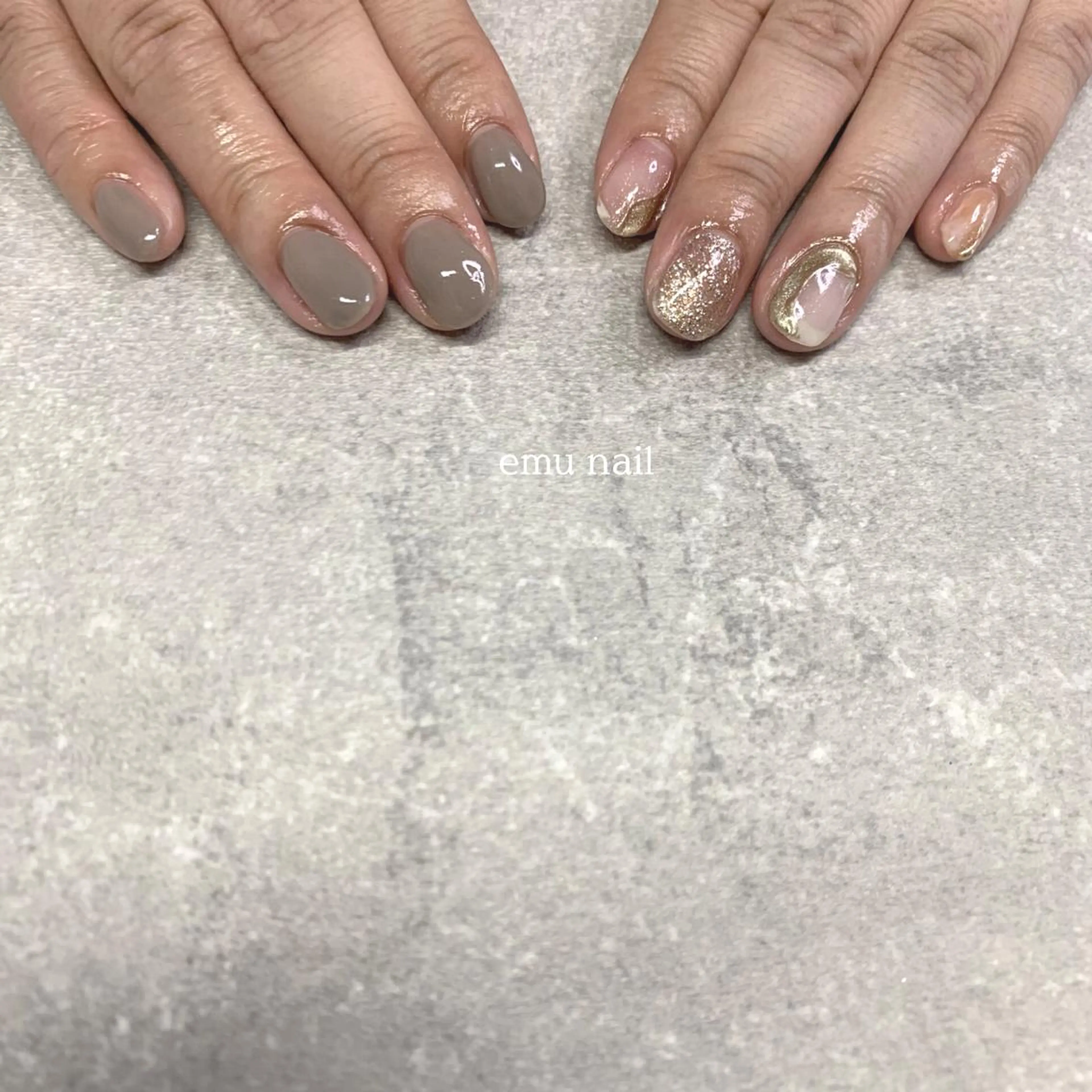 ネイル キラキラネイル ワンカラーネイル emu nailのネイルデザイン