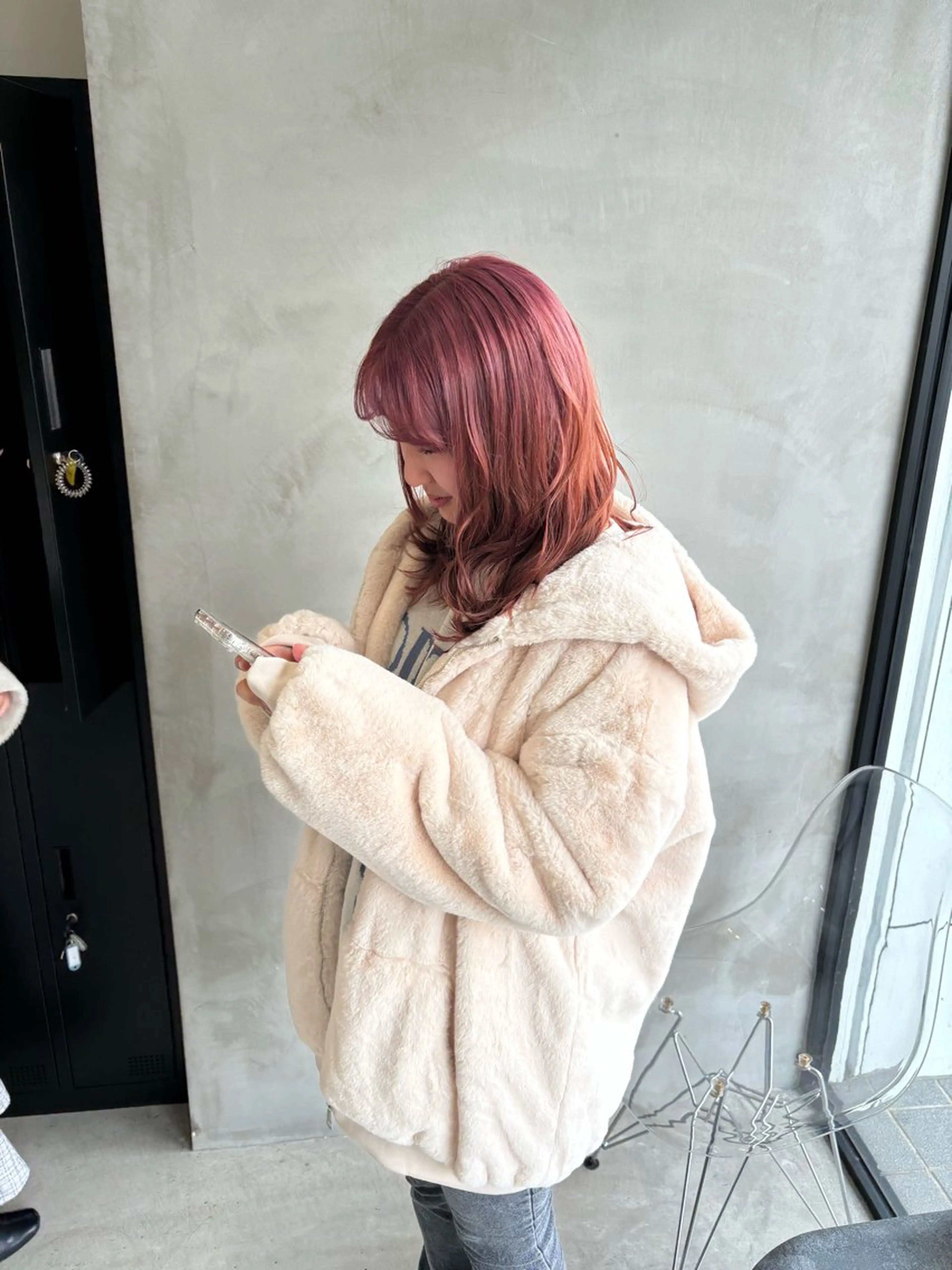 セミロング カラー バレイヤージュ ブリーチ ケアブリーチ ダブルカラー イヤリングカラー 長谷川 湧のヘアスタイル