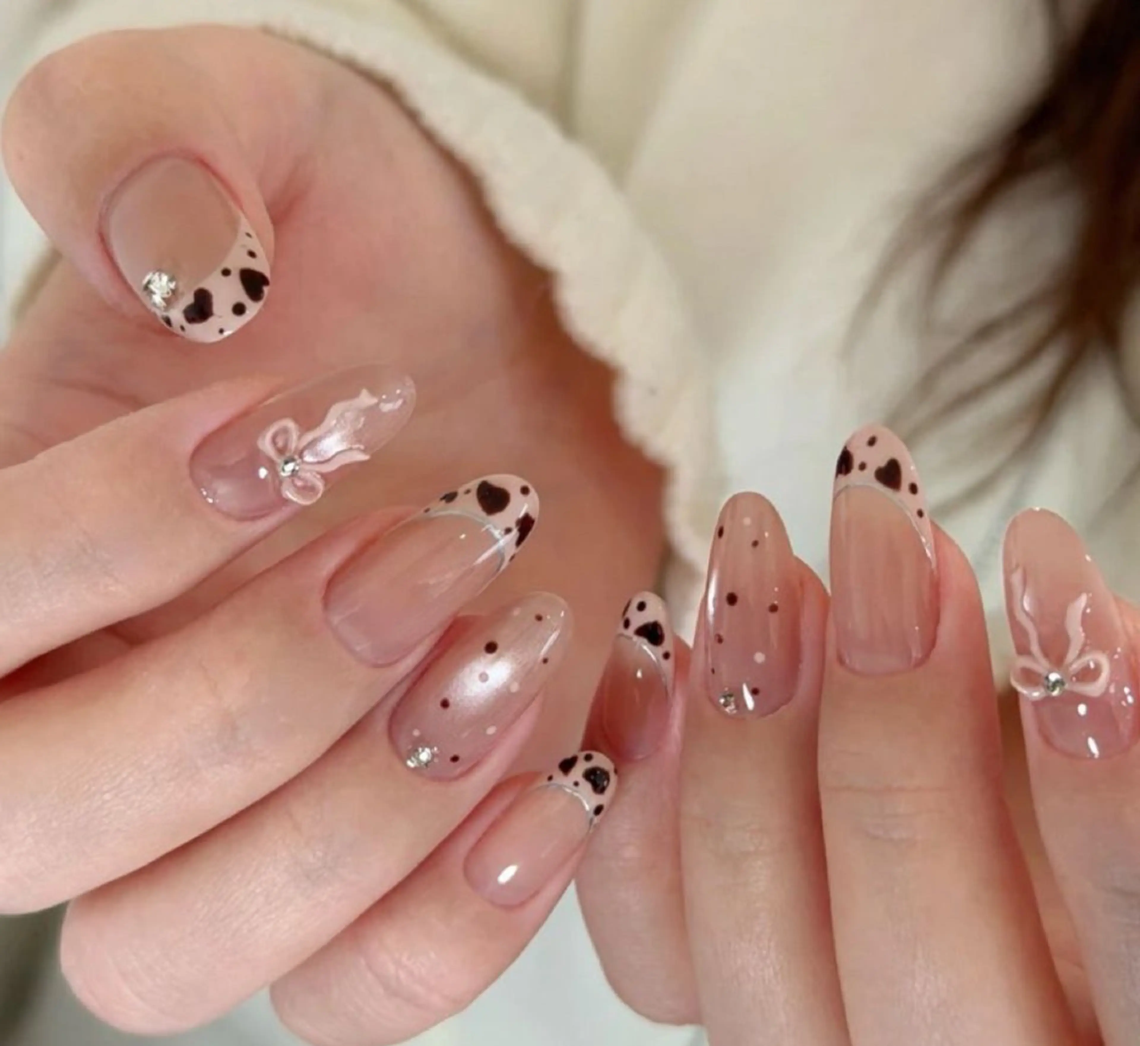 ネイル 韓国ネイル 持ち込み ニュアンスネイル ネイルチップ ハンドネイル Tini ANA.CHUOのネイルデザイン