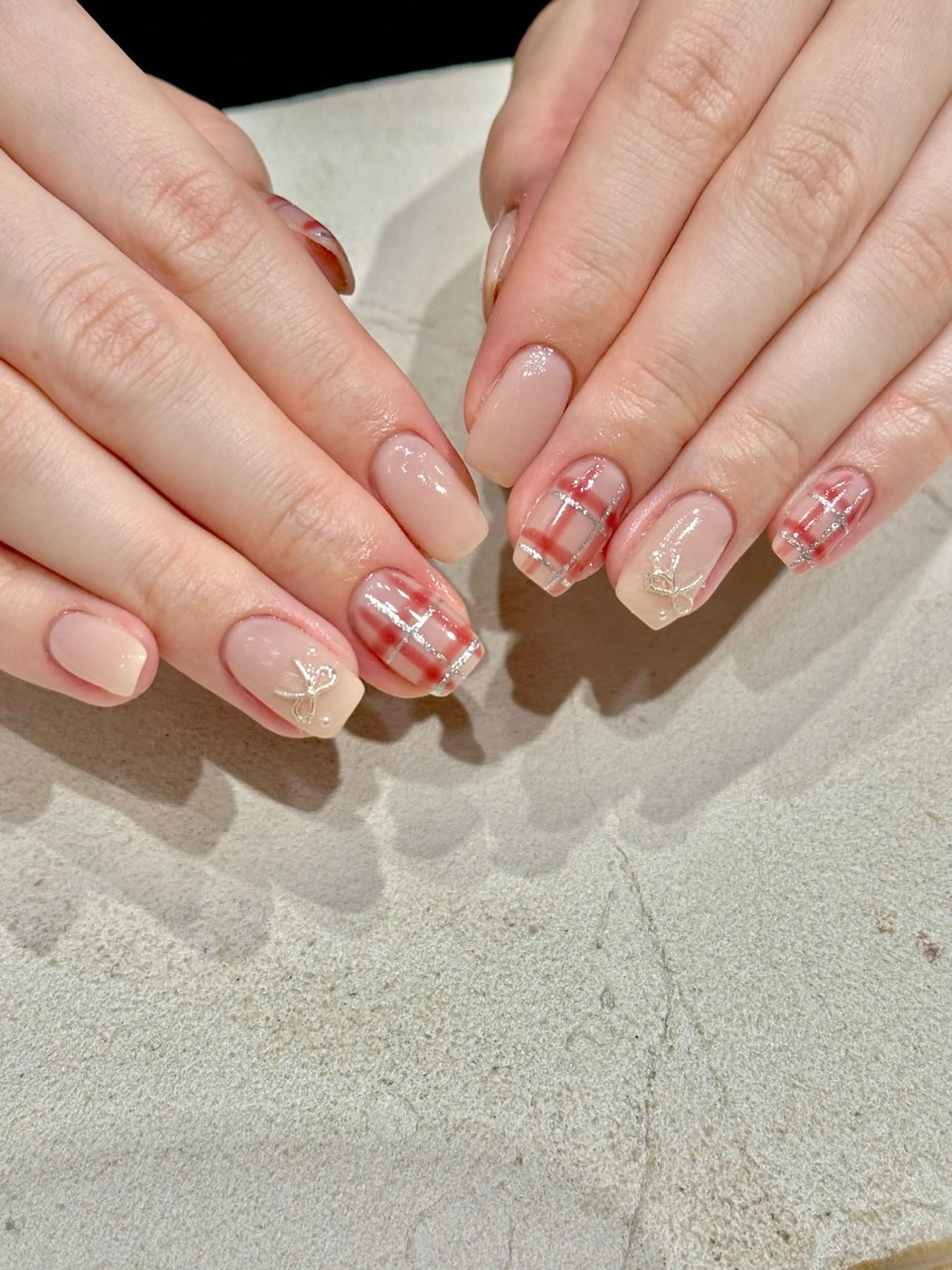 ネイル リボン ハンドネイル Bianca YAMADA☺︎のネイルデザイン