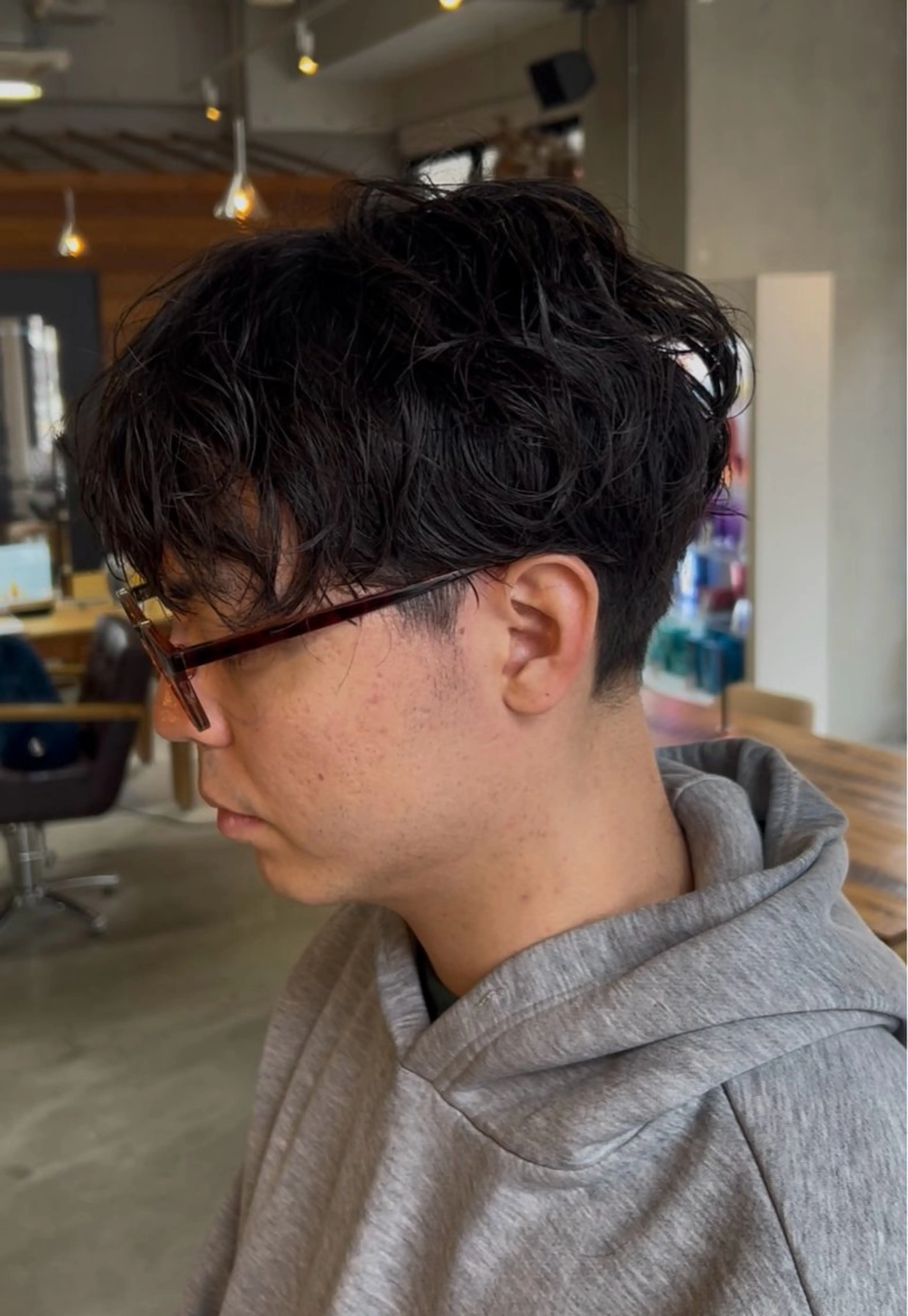 ショート パーマ メンズ カット パーマ 上原 心のヘアスタイル