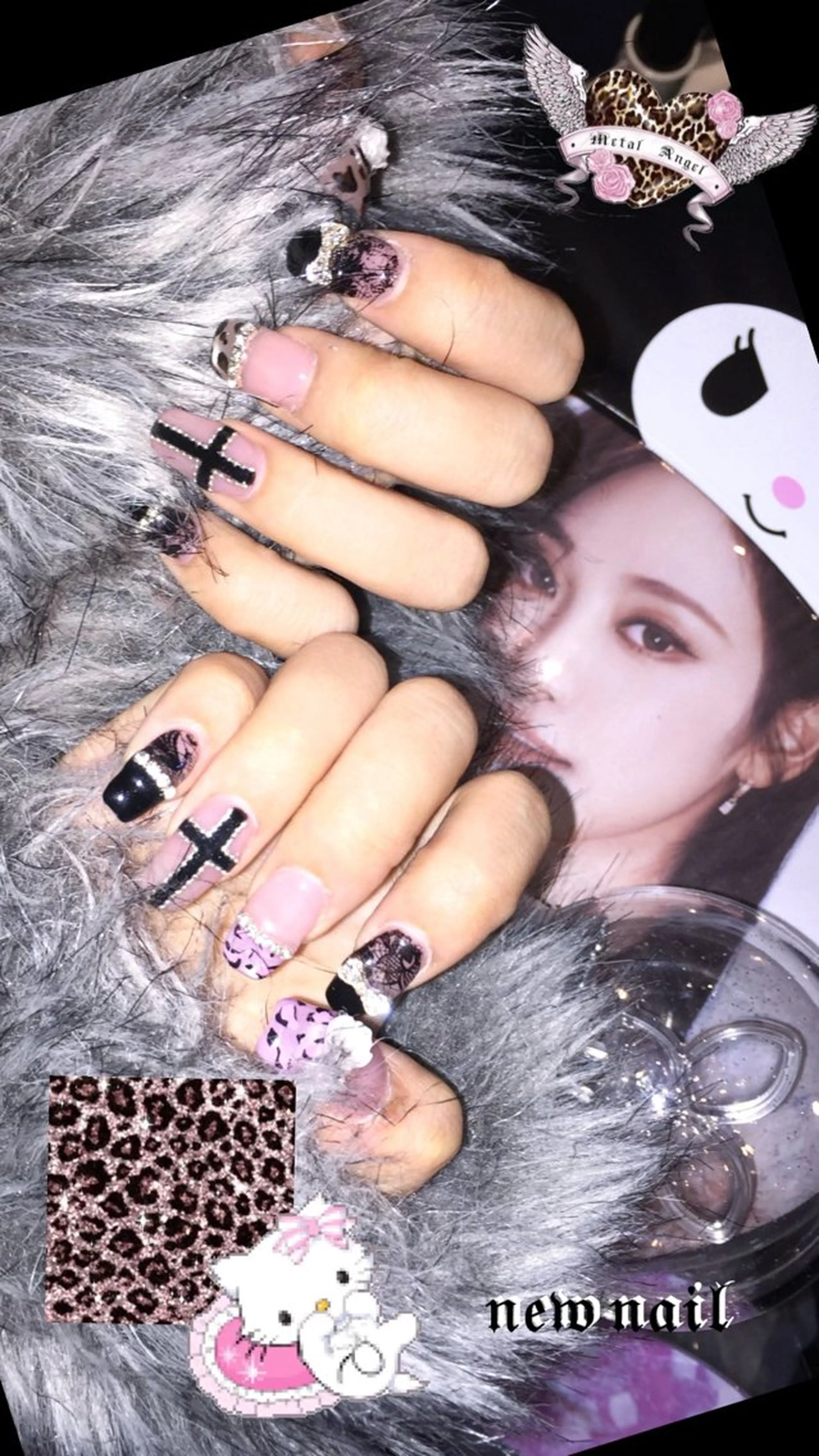 ネイル ハンドネイル I-nailロング /ワンホン/キラキラのネイルデザイン