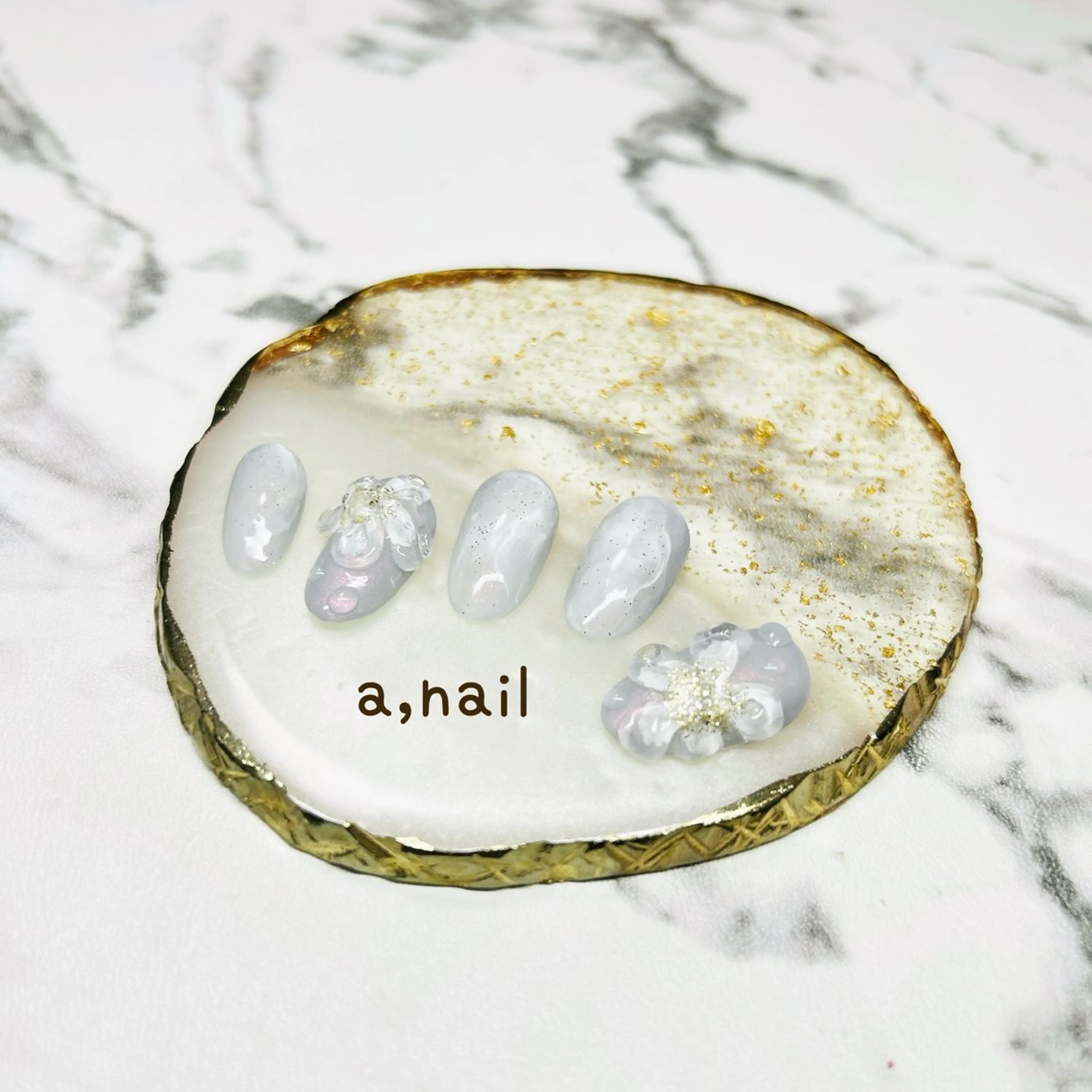 ネイル フラワーネイル キラキラネイル 大理石ネイル(マーブル) ニュアンスネイル ぷっくりネイル ハンドネイル ネイルサロン エーネイルのネイルデザイン