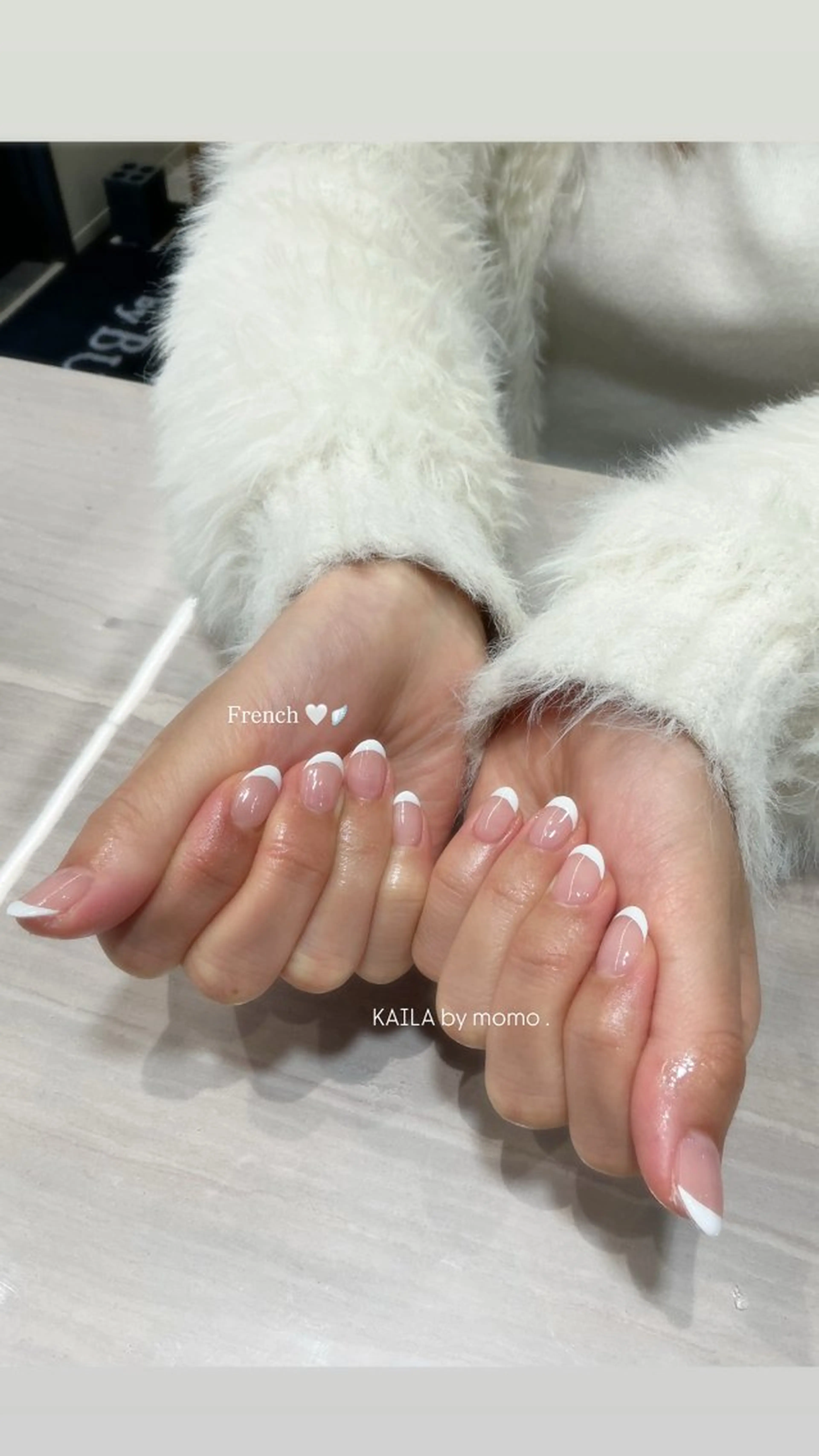 【ハンド】パラジェル可／フレンチ🩶オフ込(※ベースカラー別途1100円)の写真