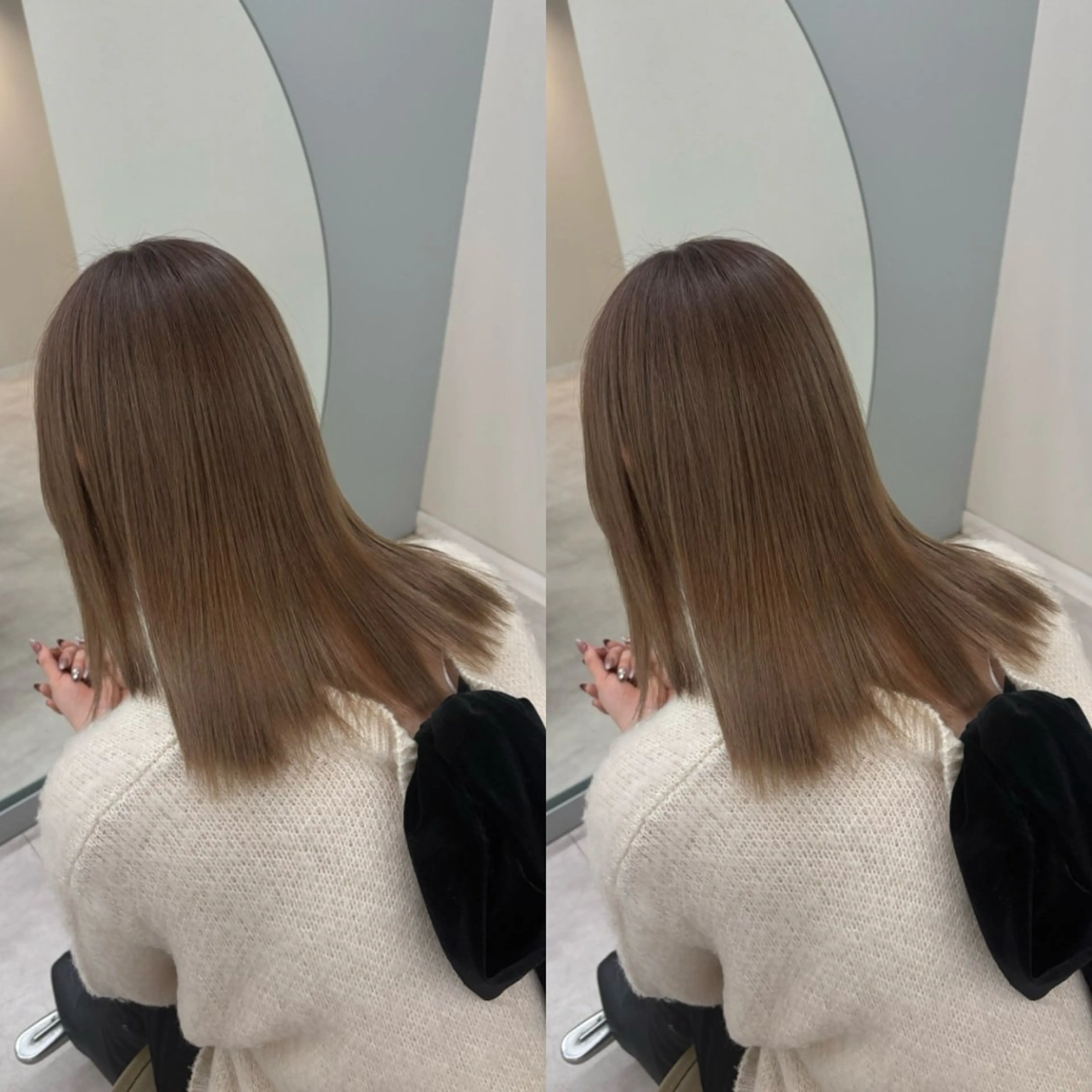 カラー ベージュカラー ブリーチ ミルクティーベージュ 小野 美咲のヘアスタイル