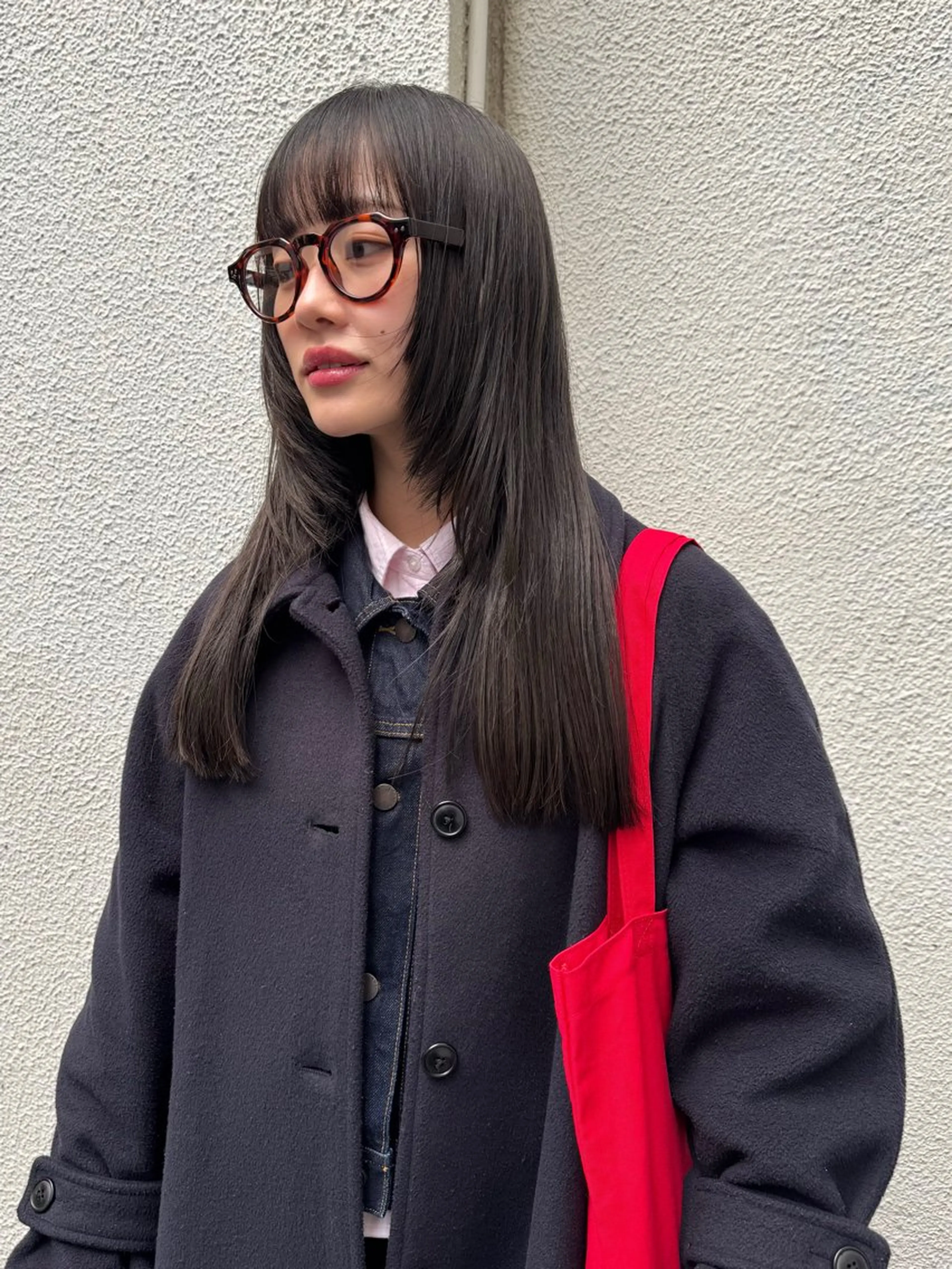 セミロング カラー もりしま あやかのヘアスタイル