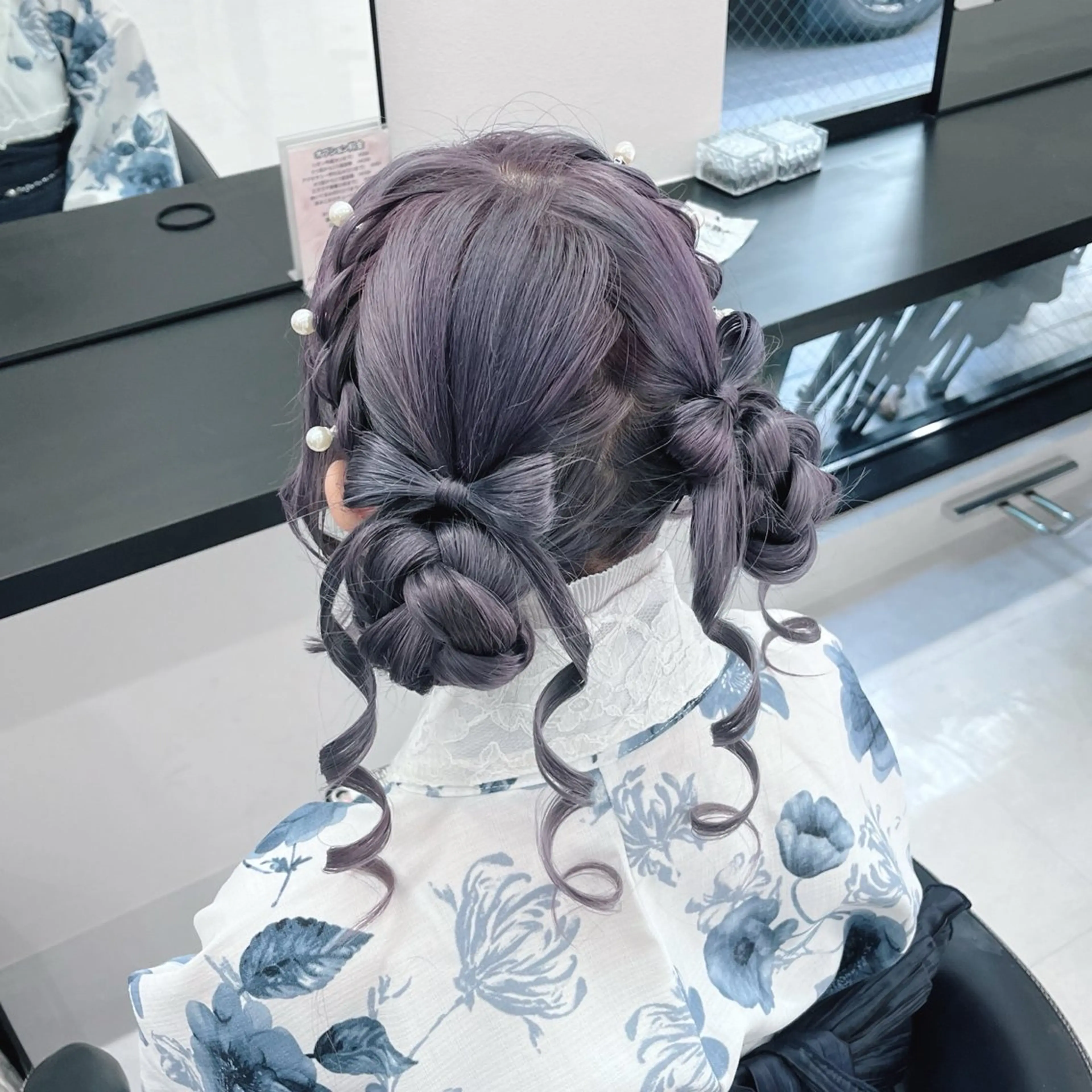 セミロング ヘアアレンジ お団子ヘア ヘアセット MILD by 17 秋葉原 ‪♡みづき♡のヘアスタイル