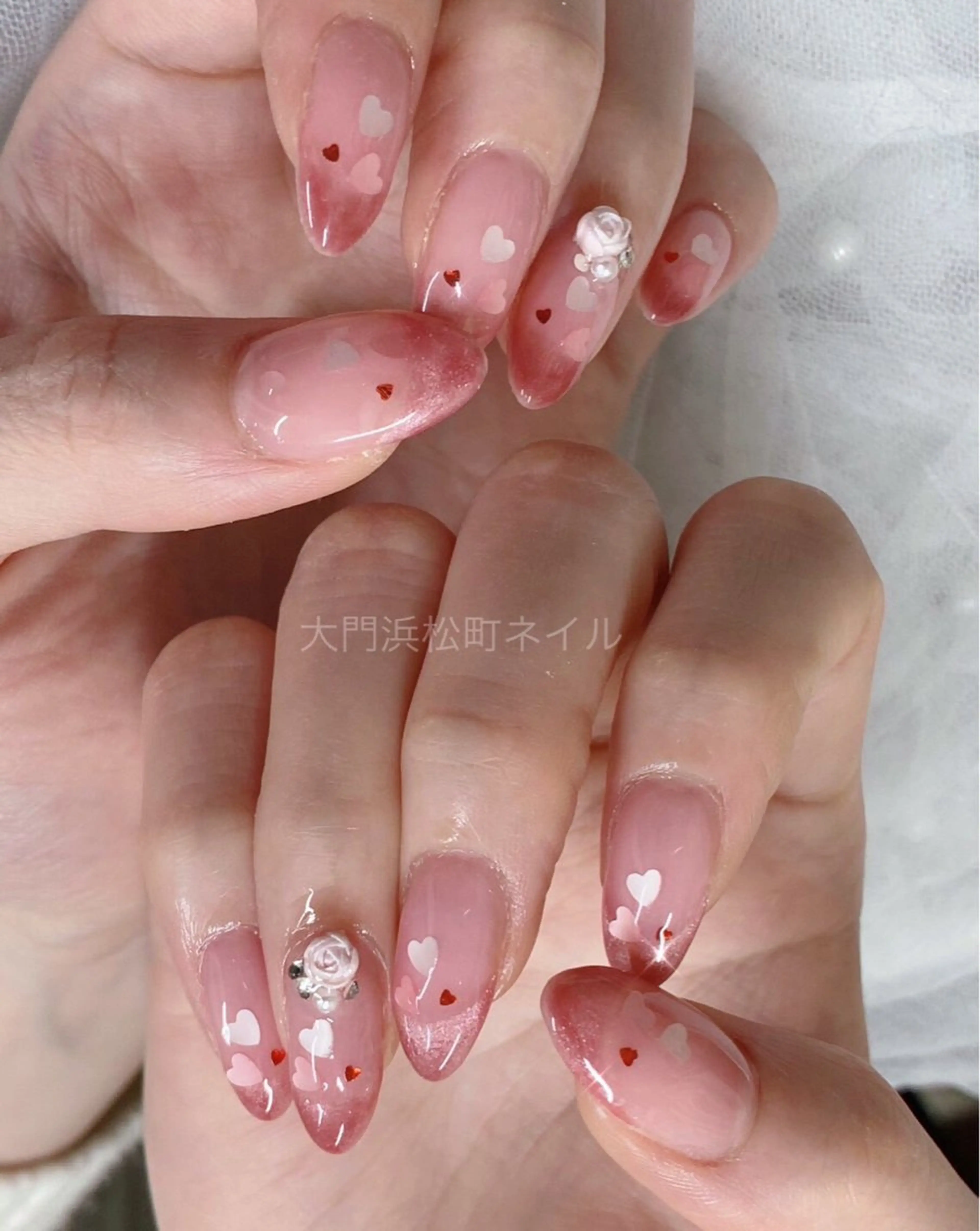 ネイル フレンチネイル ガラスフレンチ マグネットネイル ミラーネイル オフィスネイル 大門浜松町 ネイルのネイルデザイン