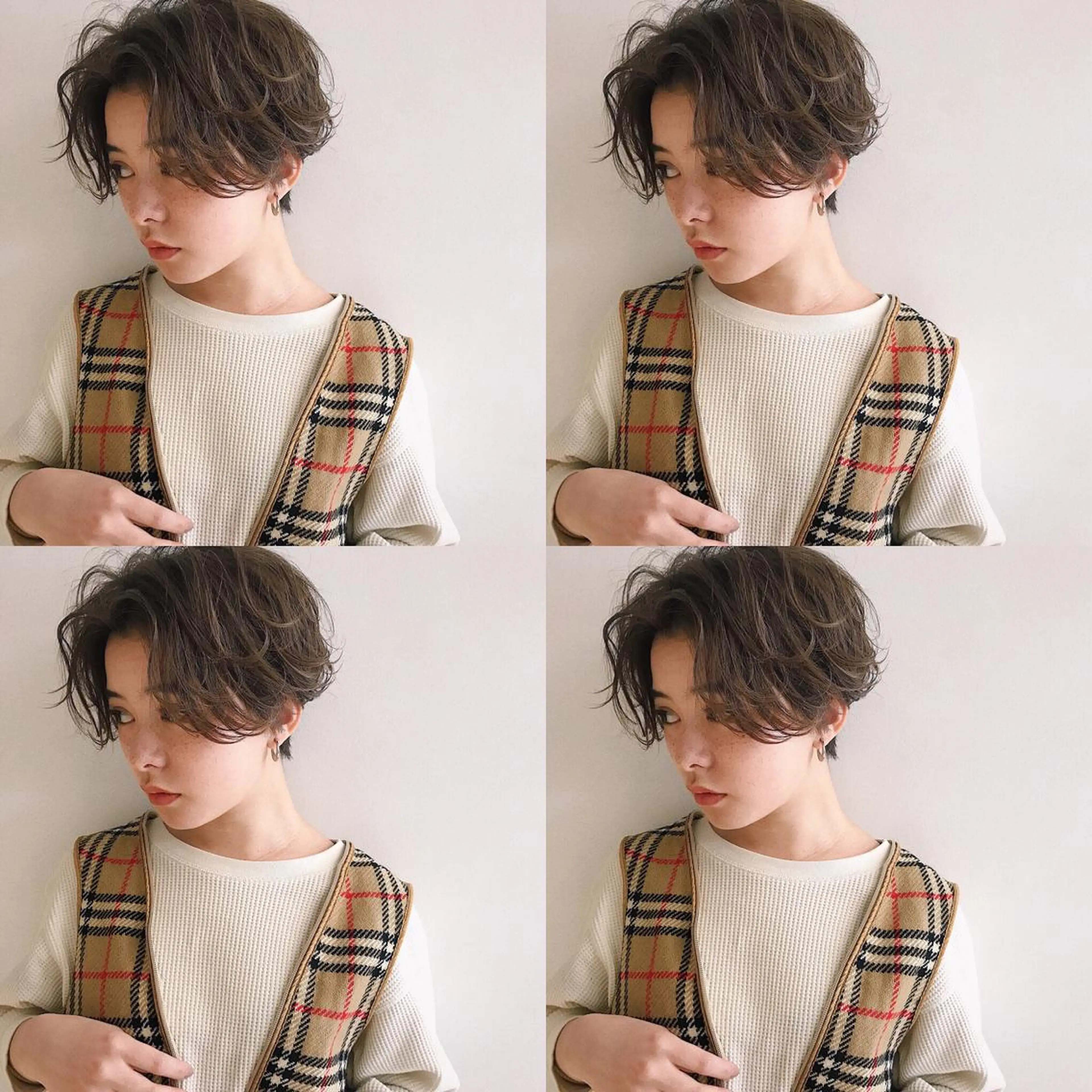 ショート カラー パーマ ヘアアレンジ ハンサムショート ショートヘア 小顔カット カット ヘアセット 松田 亮葉のヘアスタイル