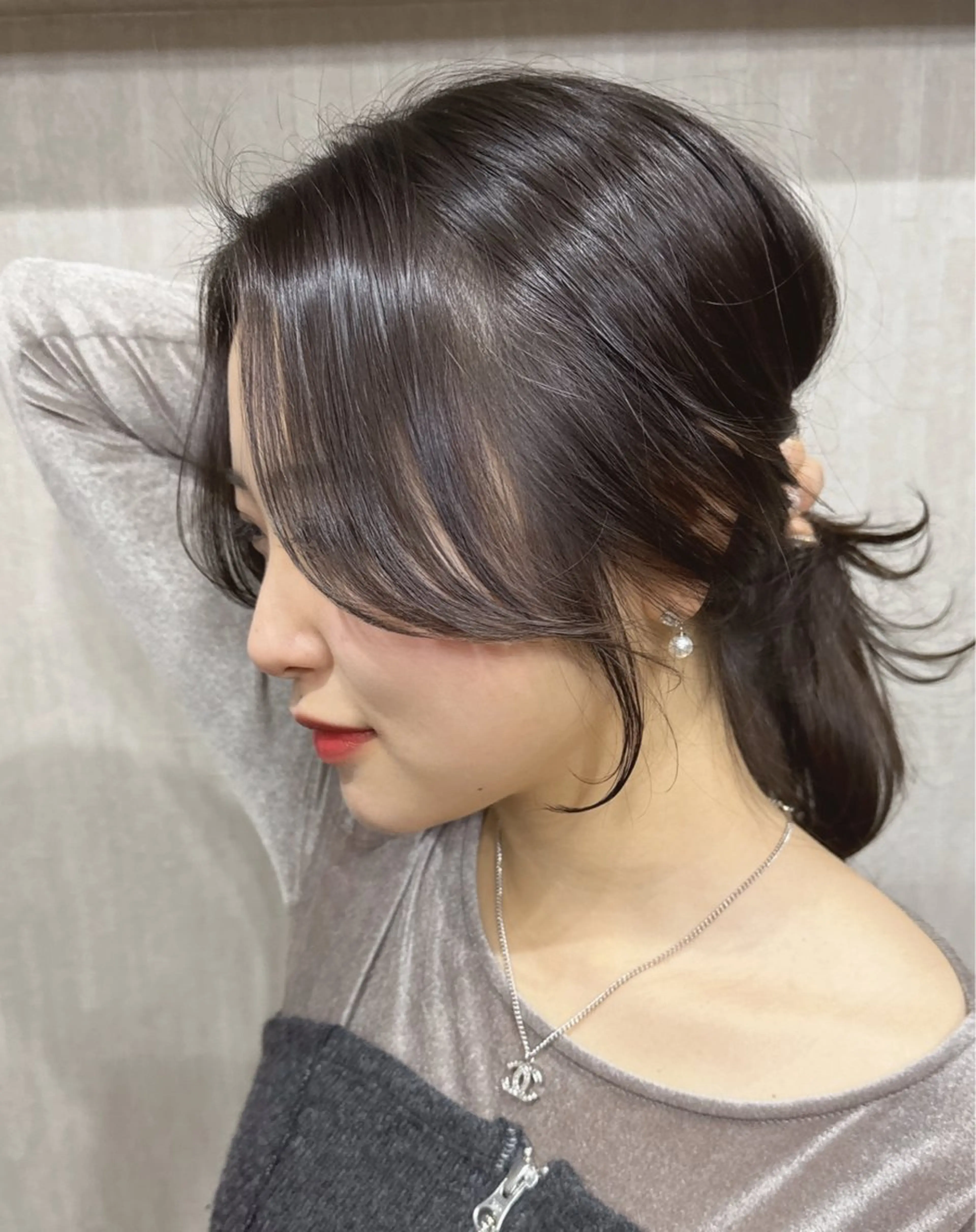 セミロング ヘアアレンジ レイヤーカット/前髪 顔まわり/大田哲也のヘアスタイル