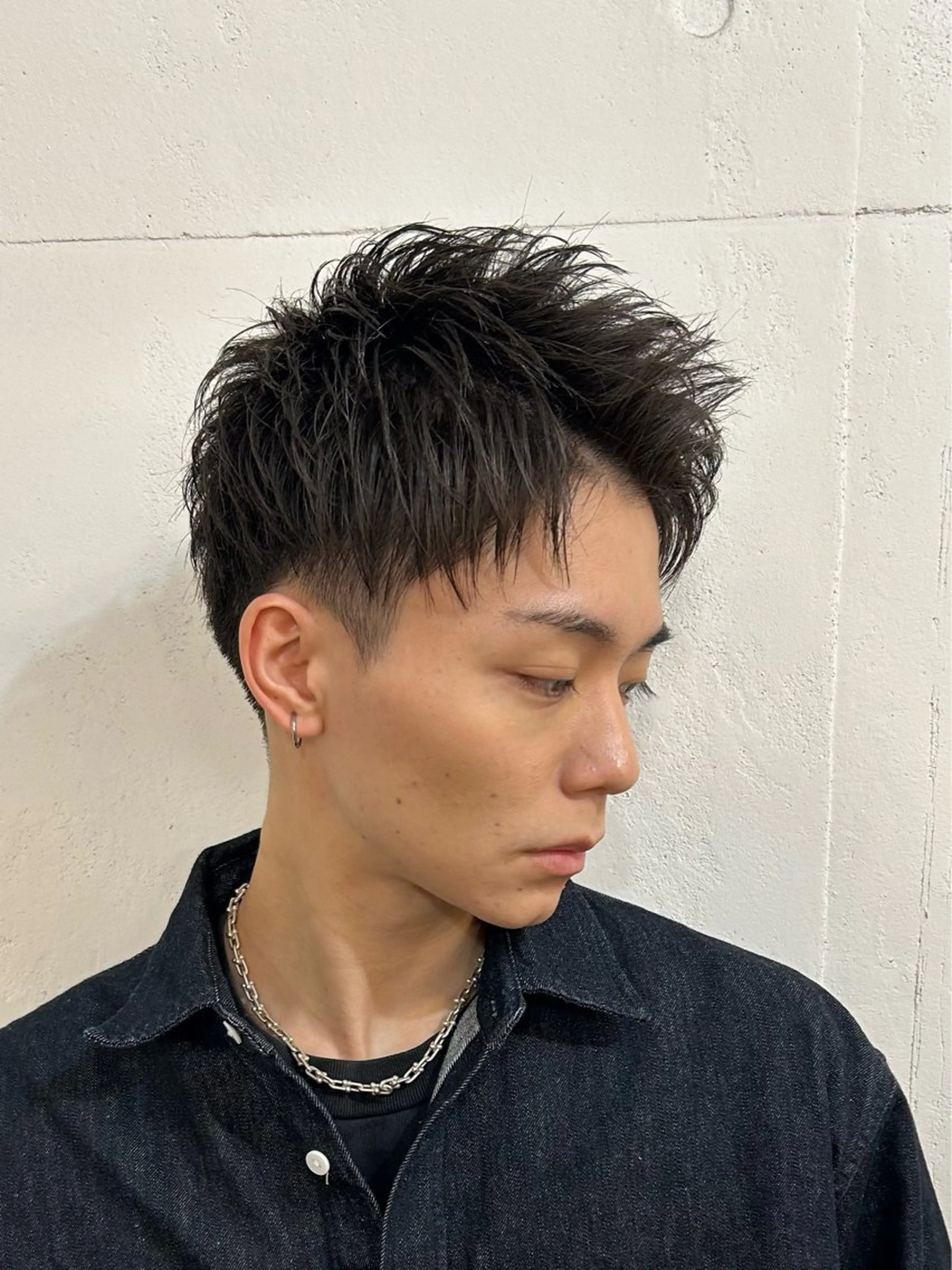 メンズ アップバング メンズ就活ヘア 刈り上げ カット メンズ特化美容師 水野友貴のヘアスタイル