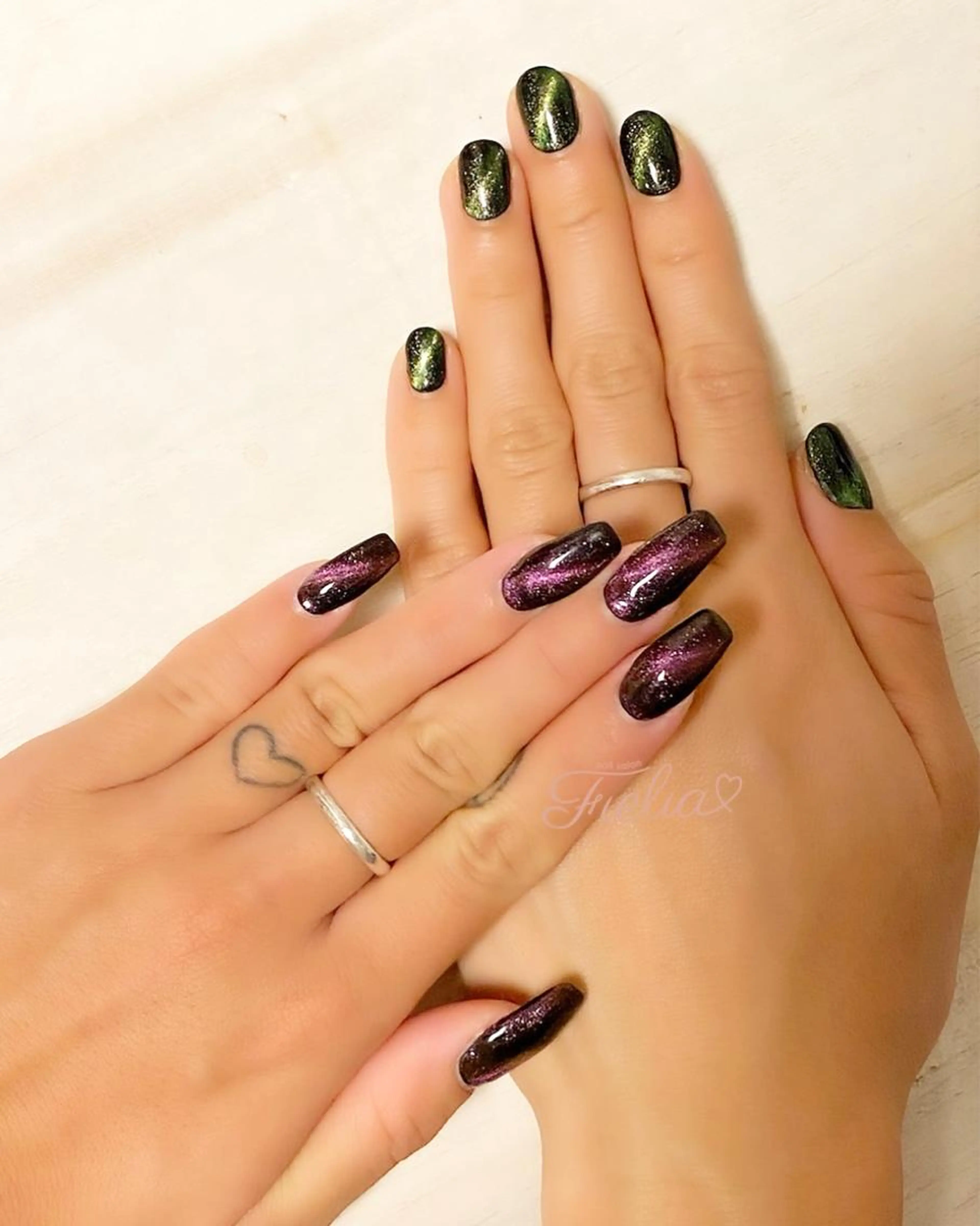 スターギャラクシーネイル10本。ジェルオフ1100円の写真