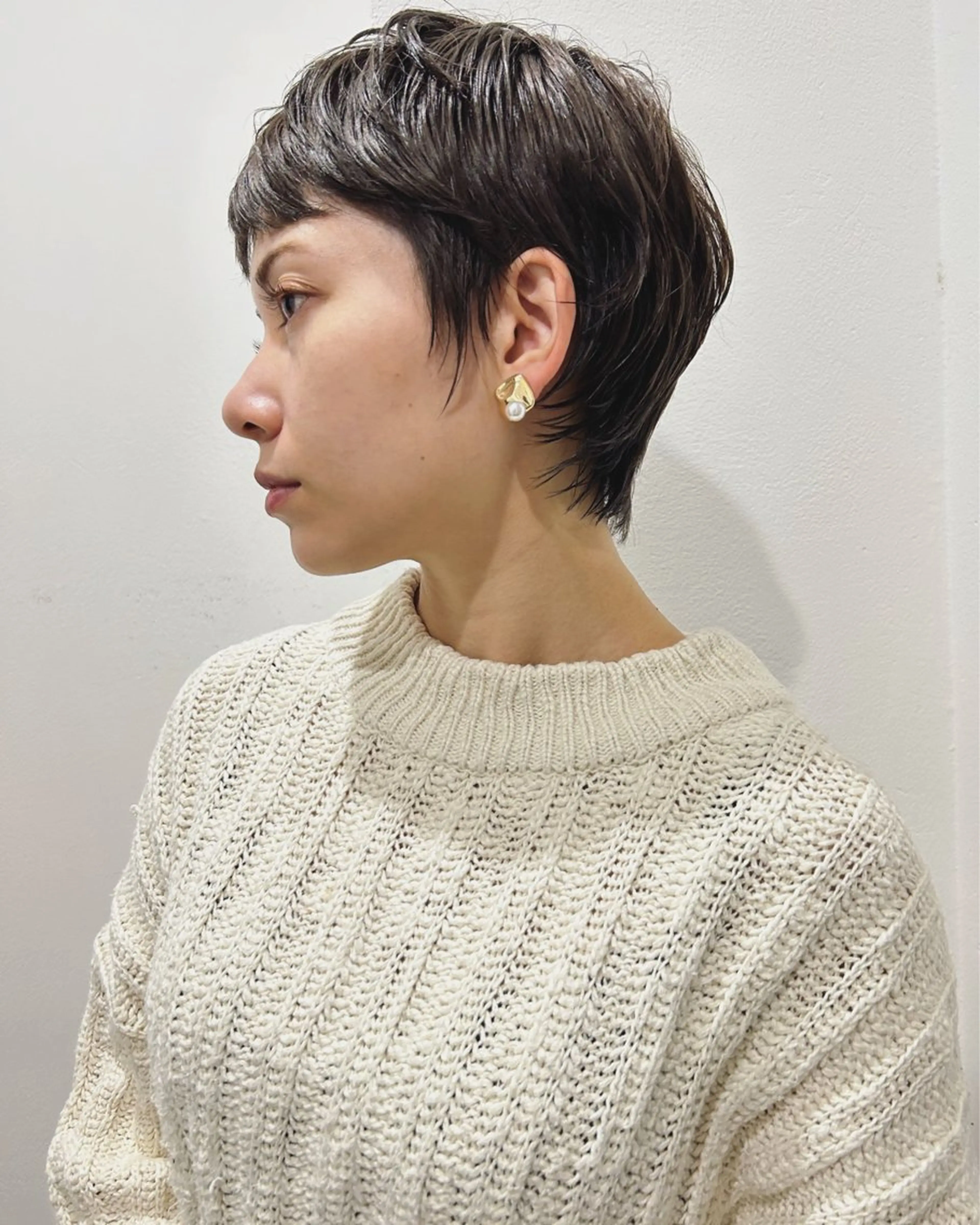 ショート カラー ショートレイヤー 伸ばしかけ レイヤーカット ショートヘア ウルフカット カット ヘアカラー トリートメント Loom.所属・村上雅人 ナチュラルモードのヘアスタイル